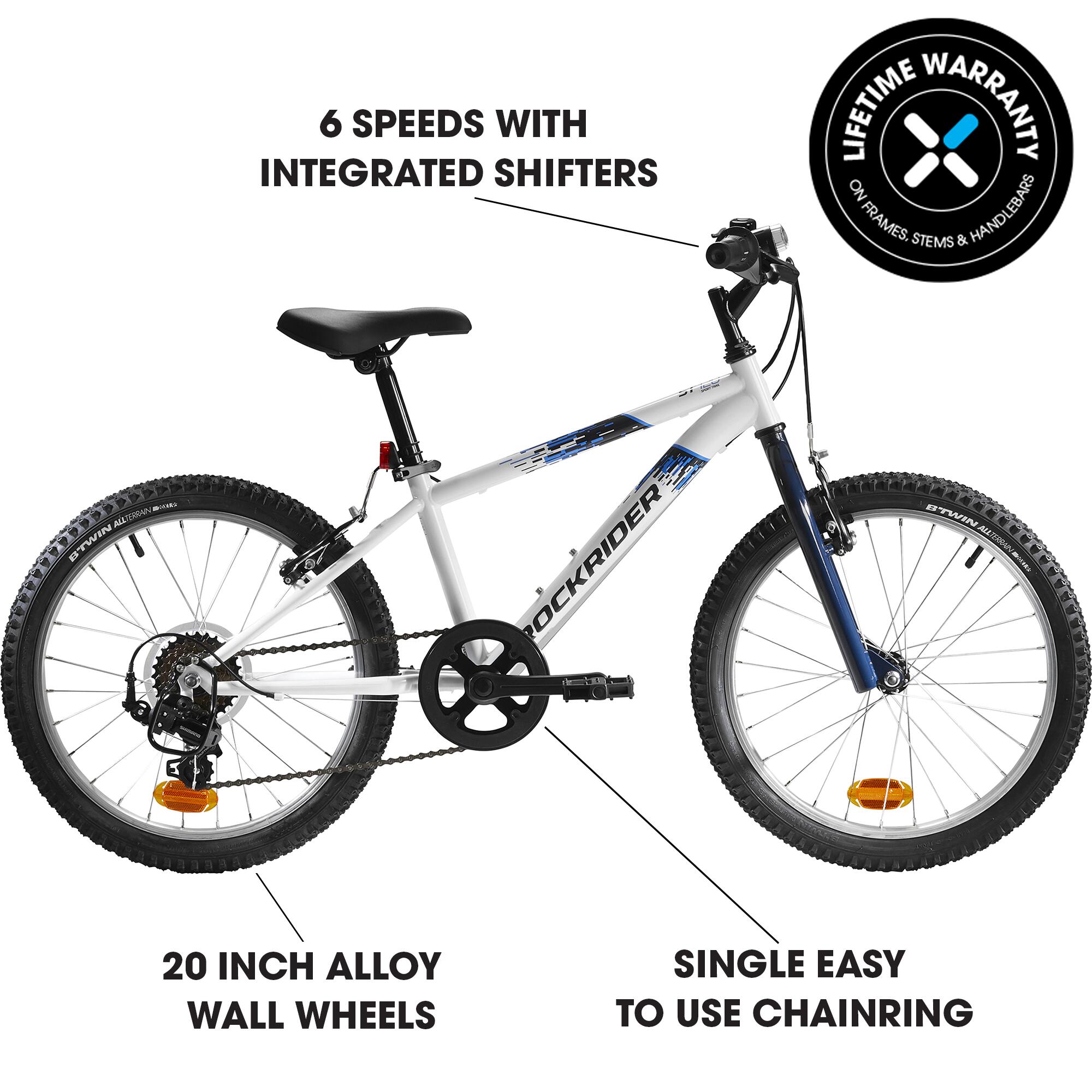 BTWIN ST120 20-Inch Kids Mountain Bike for Ages 3-7 | Adjustable Height 3'11