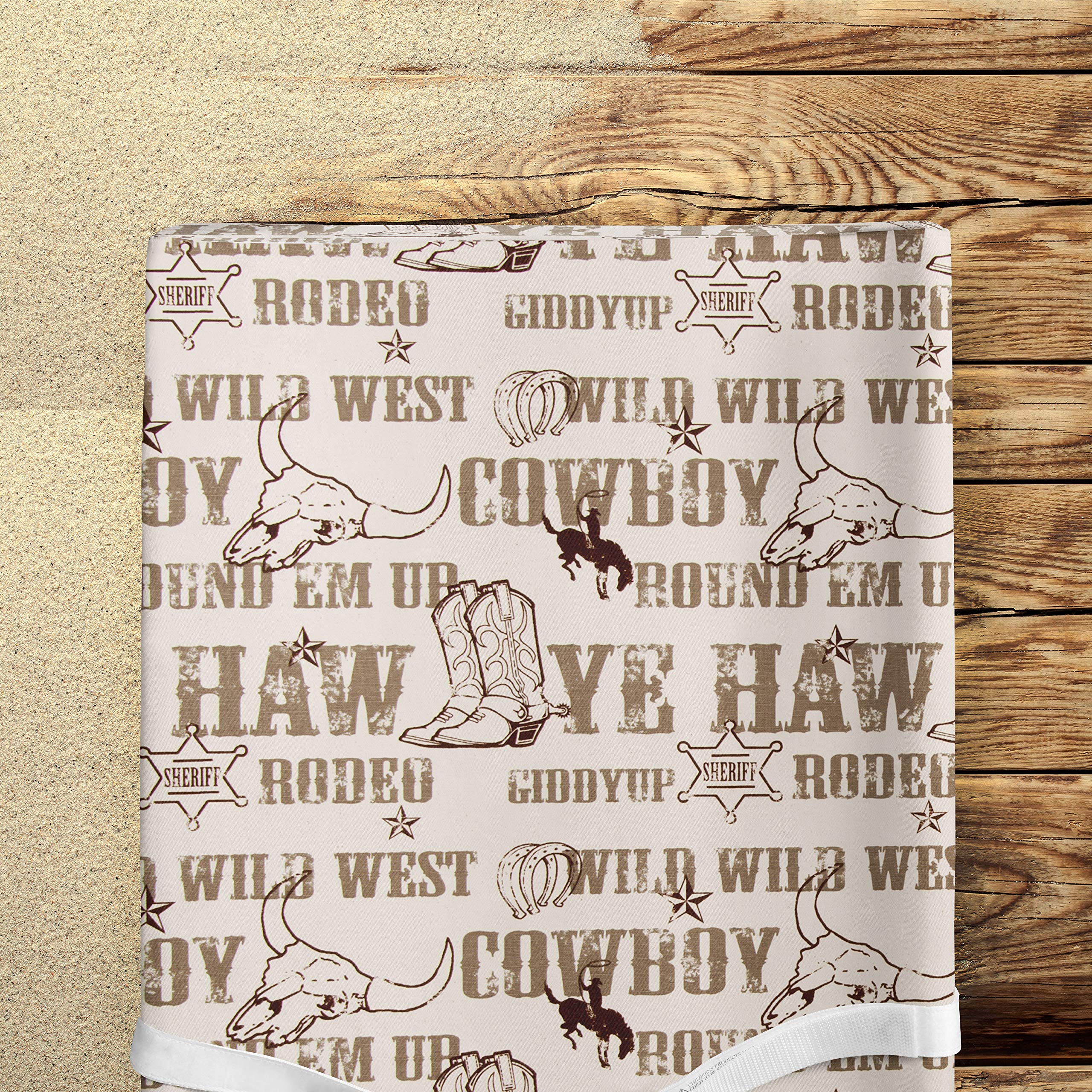 Carson Baby Changing Pad Cover - Soft Cotton Western Cowboy Design for Boys & Girls - Breathable Diaper Changing Table Pad Sheet | Perfect for Nursery, Daycare & Travel