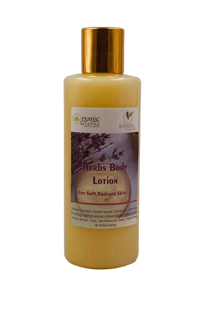 Organic Greens & Herbs Body Lotion - 200ml | Hydrating & Nourishing Moisturizer for Dry Skin | Perfect for Daily Use & Spa Days