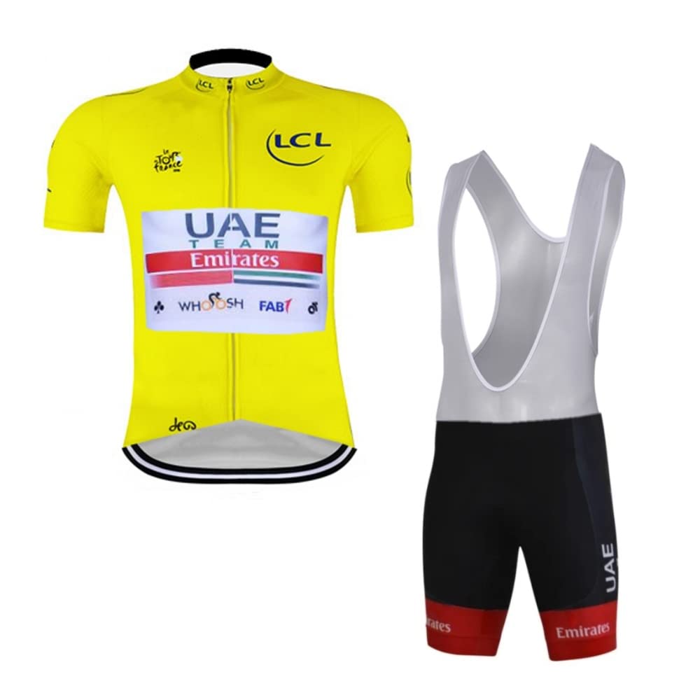 SGCIKER Men's World Tour Team Cycling Jersey Set - Breathable Summer Bike Shirt & MTB Bib Shorts with 9D Gel Pad | Professional Cycling Gear for Road & Mountain Biking