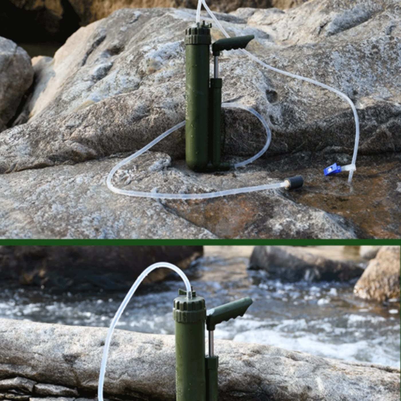 Portable Reverse Osmosis Water Filtration System - 0.01 Micron High Precision Water Purifier for Hiking, Camping, Travel & Emergency Survival Gear | Compact & Lightweight | Perfect for Outdoor Adventures, Disaster Preparedness & Off-Grid Living (Green)
