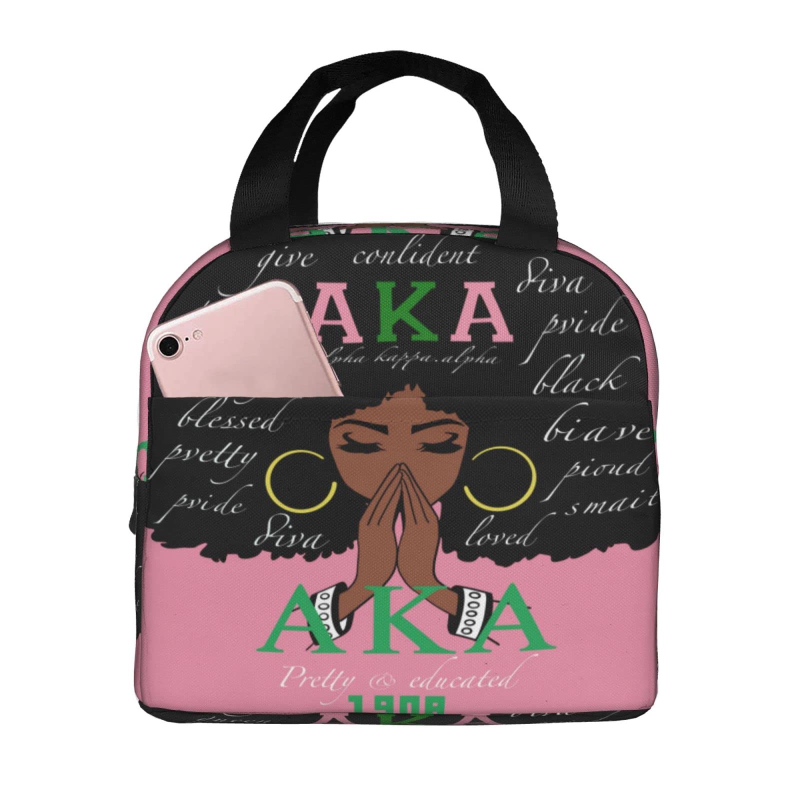 Insulated Pink Lunch Bag for Women - Reusable Tote Lunch Box, Perfect Gift for Sorority Sisters & College Girls - Ideal for Work, School, Picnics & Outdoor Activities