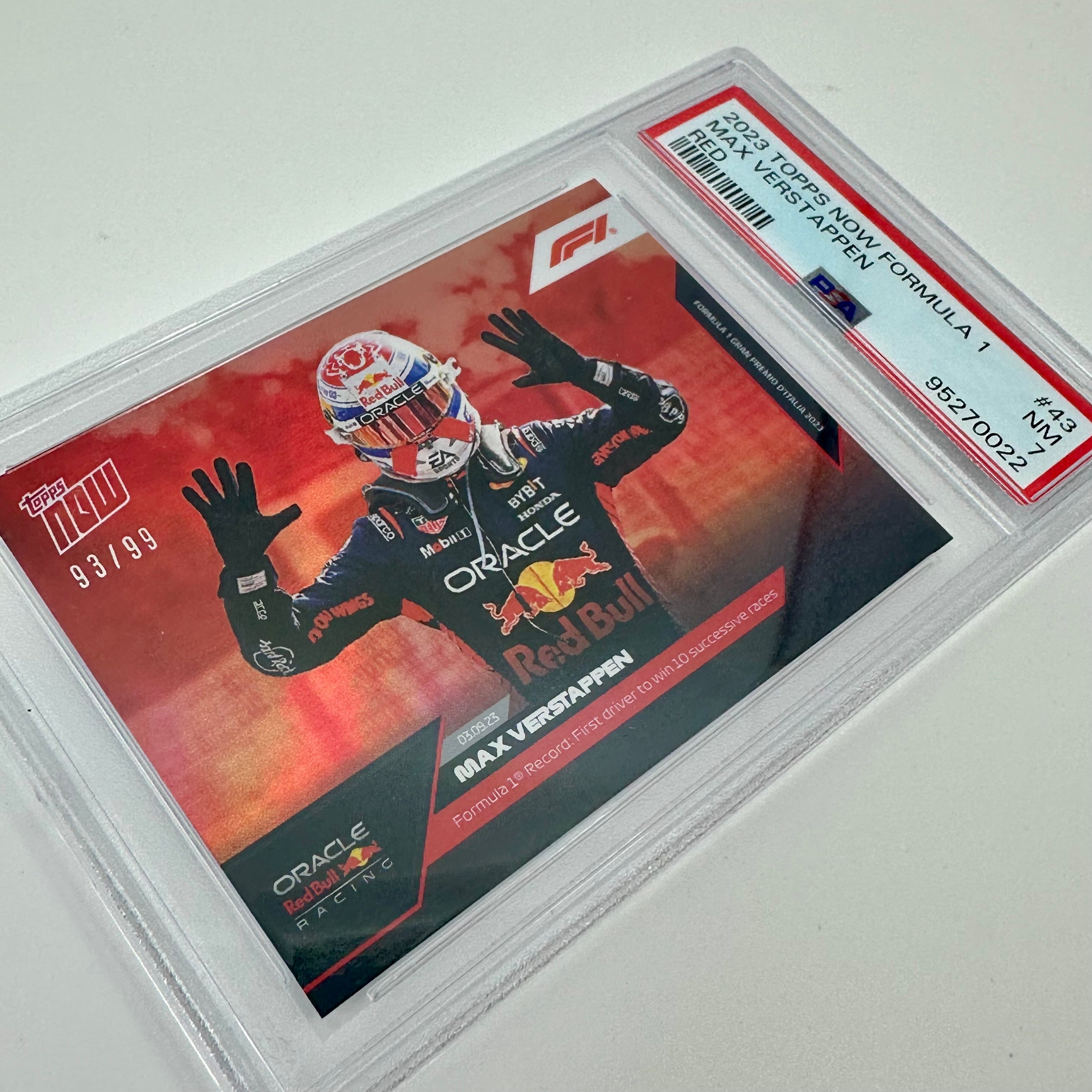 PSA 7 Graded 1993 Topps Max Verstappen #43 Red Parallel - Rare F1 Racing Card for Collectors & Fans - Perfect for Display, Investment & Memorabilia