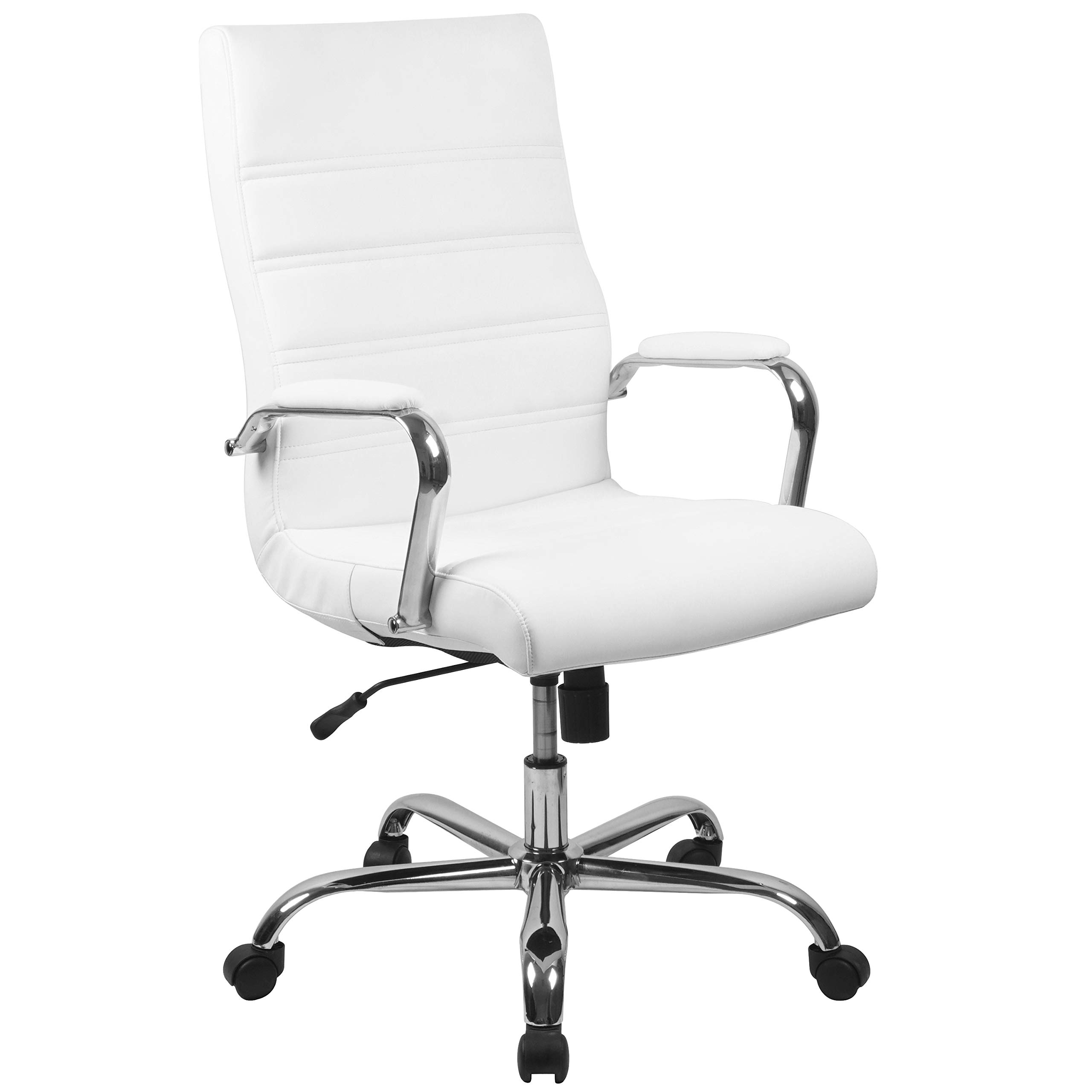 Whitney High-Back LeatherSoft Office Chair - Adjustable Swivel Desk Chair with Armrests for Home & Office Workspace