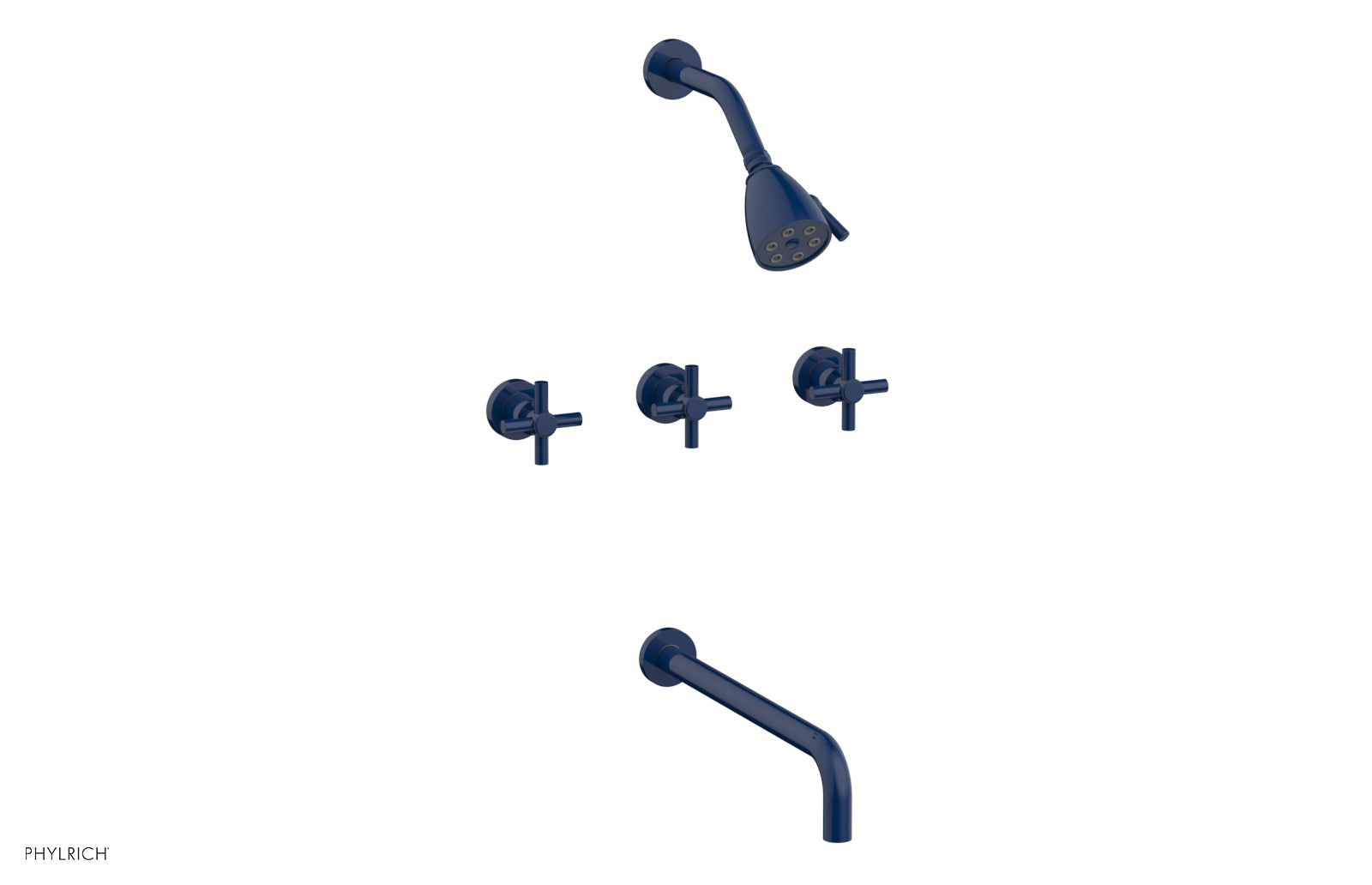 BASIC Three Handle Tub and Shower Faucet Set with 14