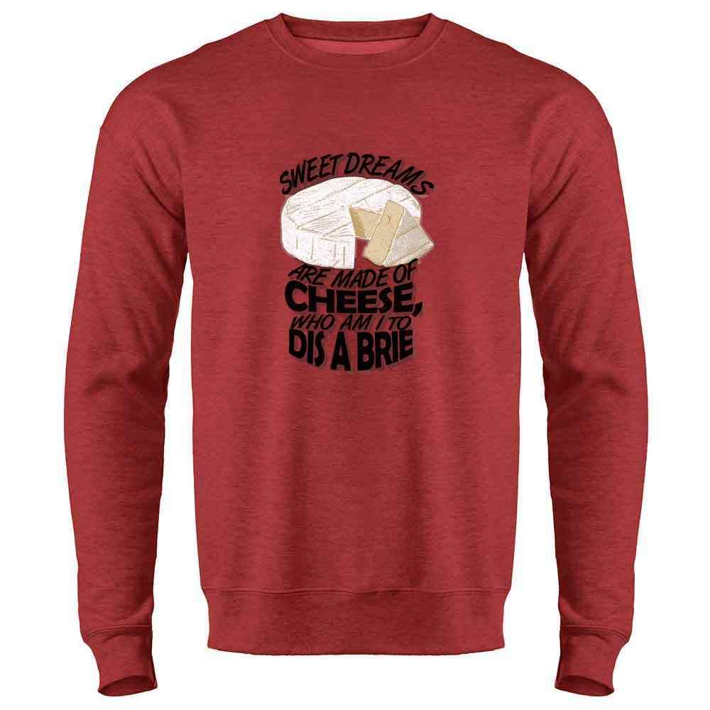 Pop Threads Sweet Dreams Are Made of Cheese Long Sleeve Graphic T-Shirt - Soft Cotton Casual Top for Women & Men - Perfect for Sleepovers, Lounge Wear & Cheese Lovers Gifts