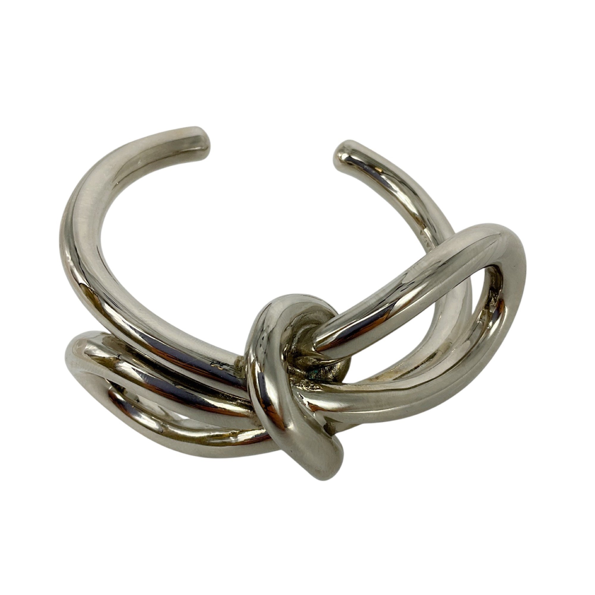 Balenciaga Silver Bow Tie Knot Cuff Bracelet for Women | Fall Winter 2013 Fashion Jewelry | Perfect for Parties, Weddings & Evening Events