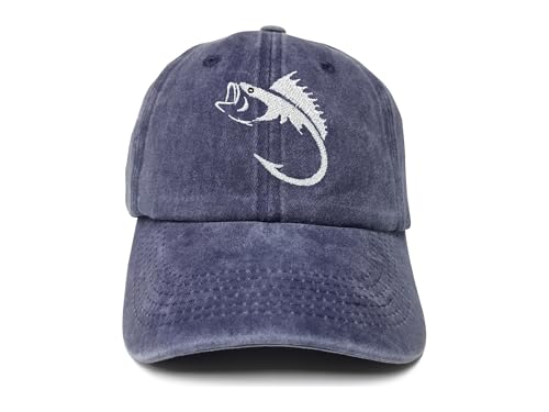 Bass Fish Fishing Hook (Washed Navy Blue)