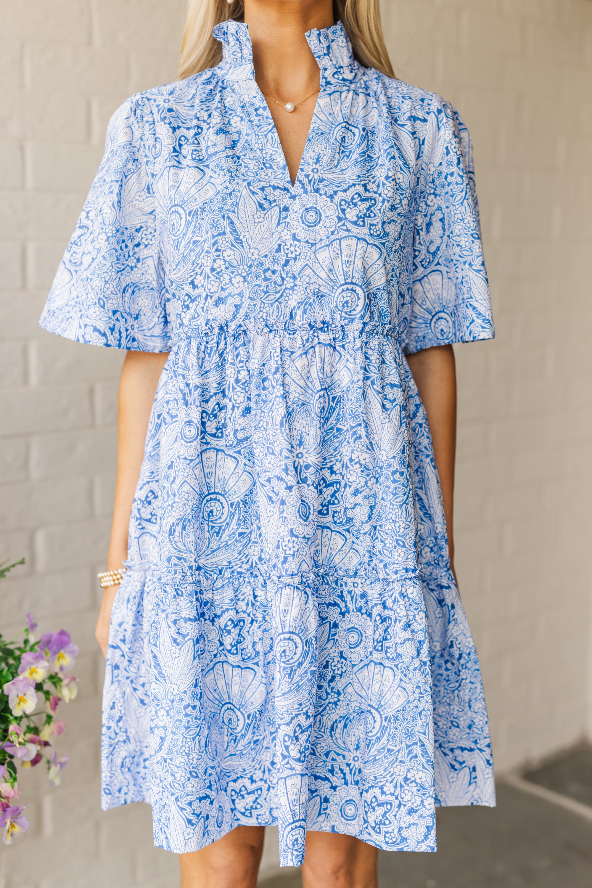 Stylish Blue Paisley Dress for Women - Flowy Summer Maxi Dress with Floral Print | Perfect for Beach Vacations, Date Nights & Special Occasions