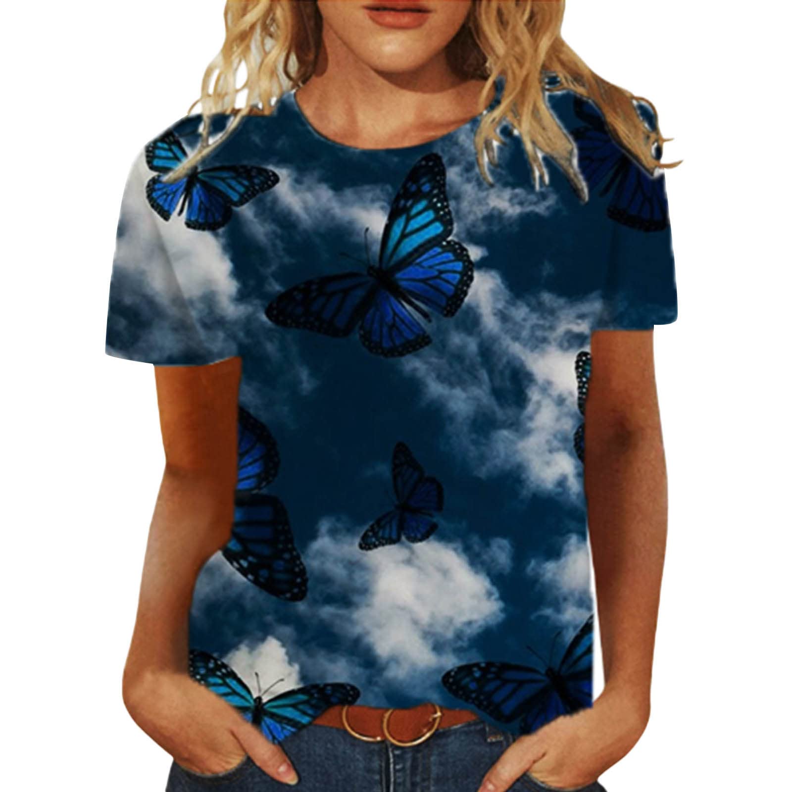Women's Loose Fit Casual Short Sleeve T-Shirt - Breathable Cotton Blouse & Cute Tops for Everyday Wear, Work, and Weekend Outings
