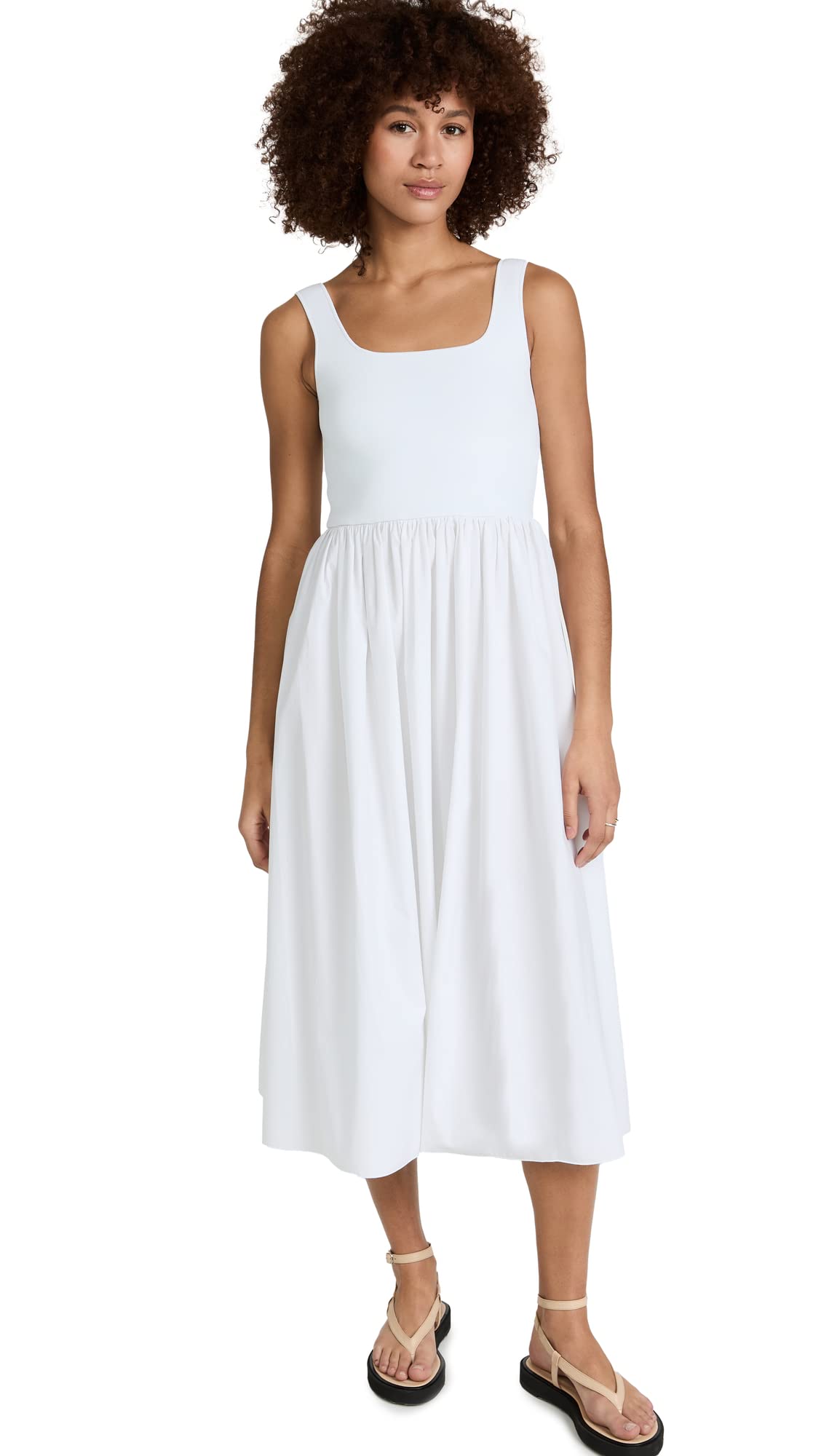 Theory Women's Sleeveless A-Line Midi Dress - Elegant Office Wear & Summer Cocktail Party Outfit
