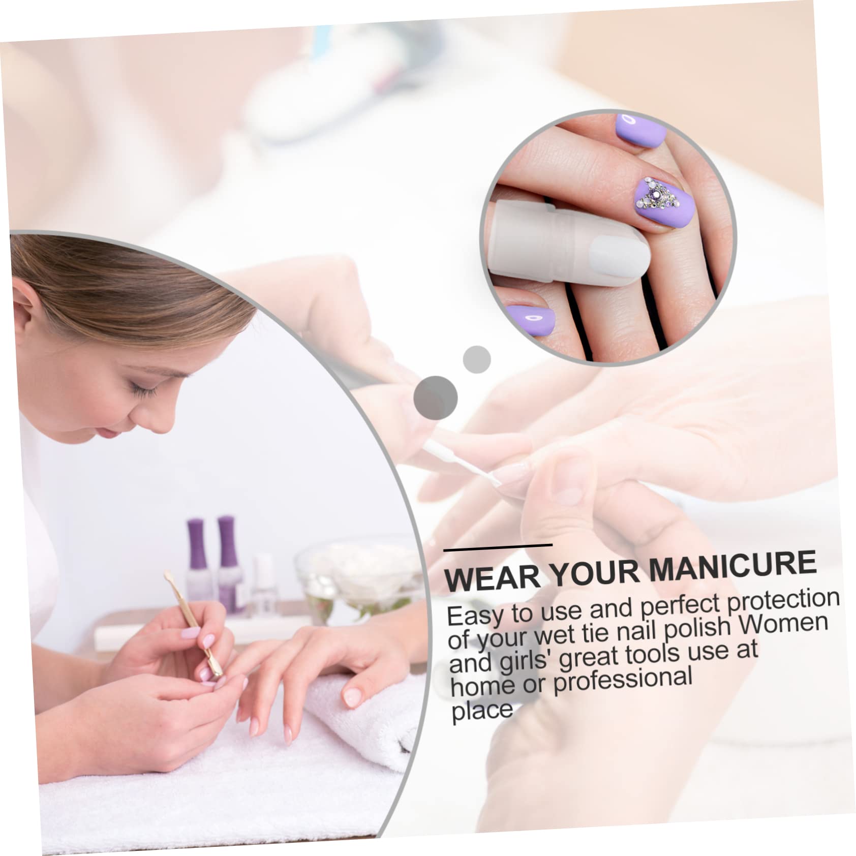 Beavorty 60 Pcs Nail Polish Protector Caps - Gel Nail Art Polish Holder, Soak Off Varnish Shield Hats for Manicure & Pedicure | Perfect for Salon, Home Nail Care & DIY Nail Art