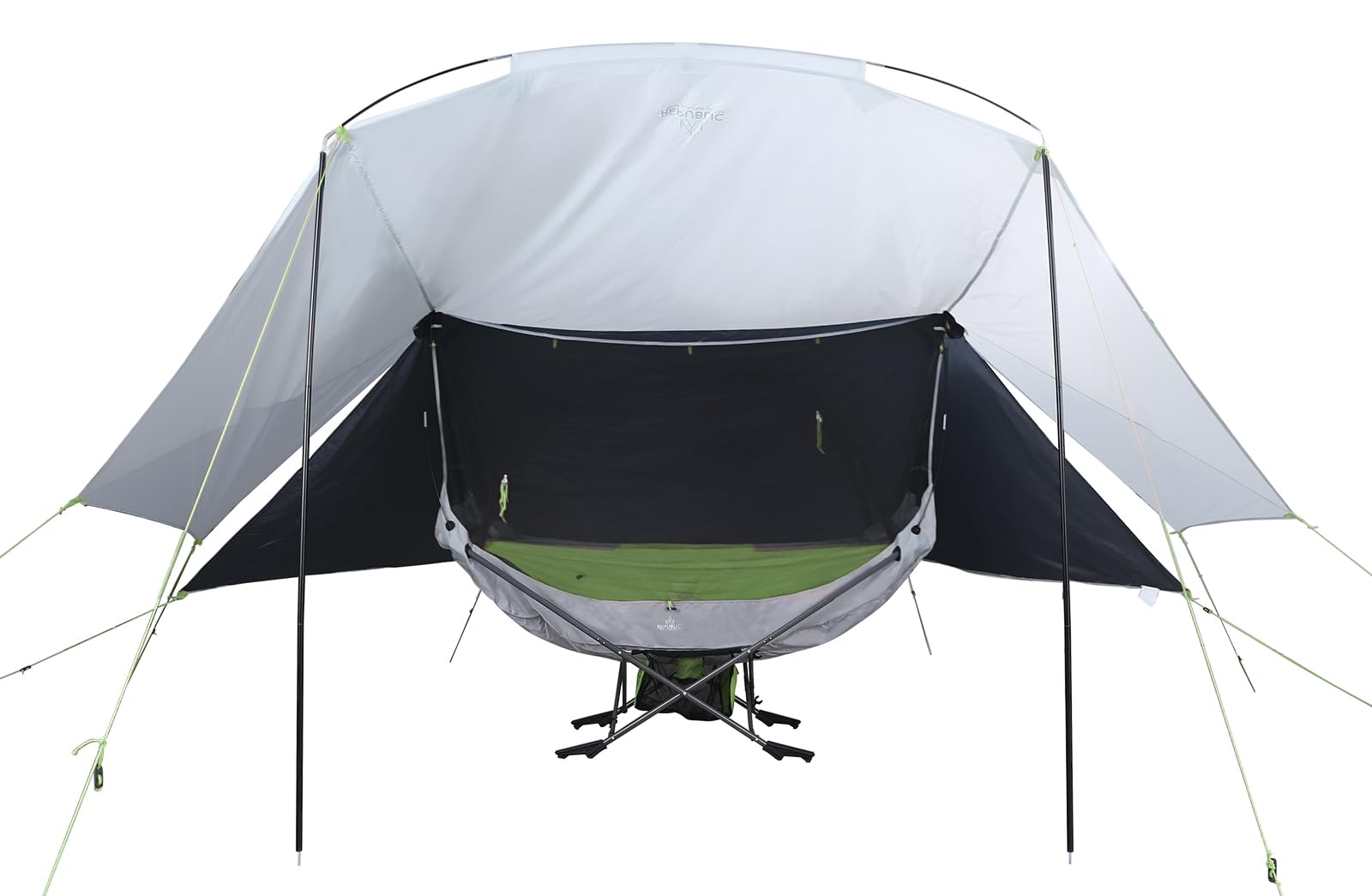 Portable Hammock with Stand - World's Best Mock ONE® Samsara Hammock Set | Compact Folding Frame with Mosquito Net & Rain Tarp | Perfect for Camping, Hiking, Backpacking, Beach, Backyard & Travel | Lightweight Outdoor Gear (Green)