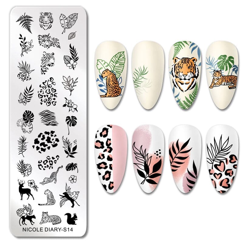 Rectangle Nail Stamping Plates - Professional Nail Art Design Kit for DIY Manicures | Perfect for Home Salon, Nail Artists & Beginners | Create Stunning Geometric Nail Designs