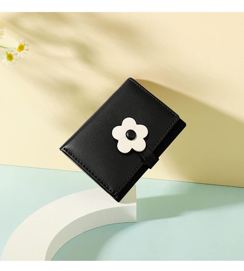 MEISEE Tri-Fold Floral Wallet for Women & Girls - Stylish Cash, Card Holder with ID Window & Coin Purse | Perfect for Everyday Use, School, Work & Travel
