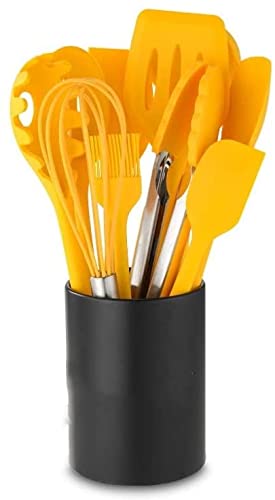 10-Piece Silicone Cooking Utensil Set - Non-Stick Heat Resistant Kitchen Tools for Baking, Frying & Cooking - Includes Spatula, Spoon, Turner & More