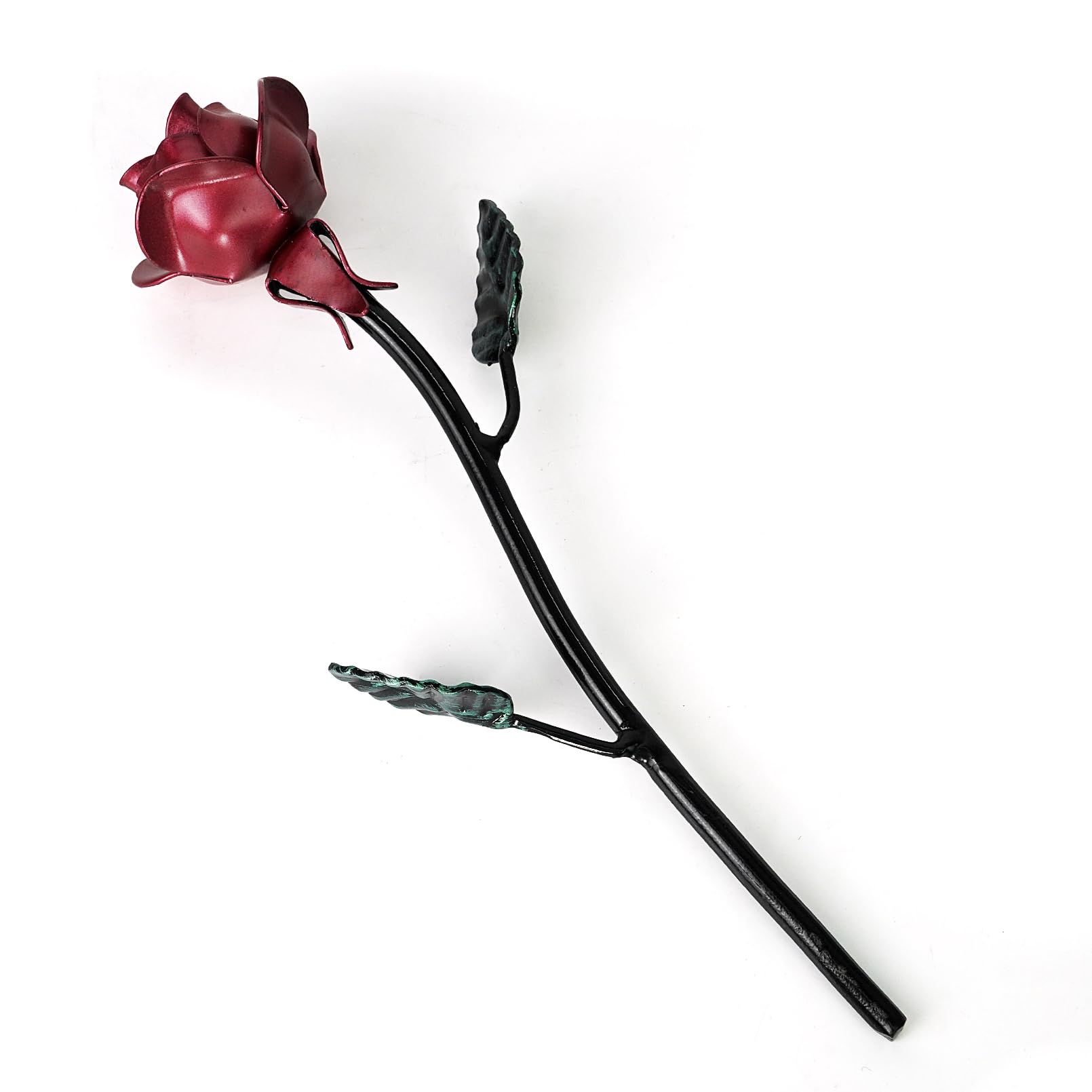 DreamsEden Red Metal Rose - Eternal Iron Anniversary Flower with Display Stand | Romantic Gift for Wedding, Valentine's Day & Home Decor