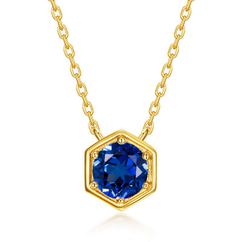 Hexagon Bezel Birthstone Necklace - Personalized Gemstone Jewelry for Women | NL812 | Perfect Gift for Birthday, Anniversary & Mother's Day