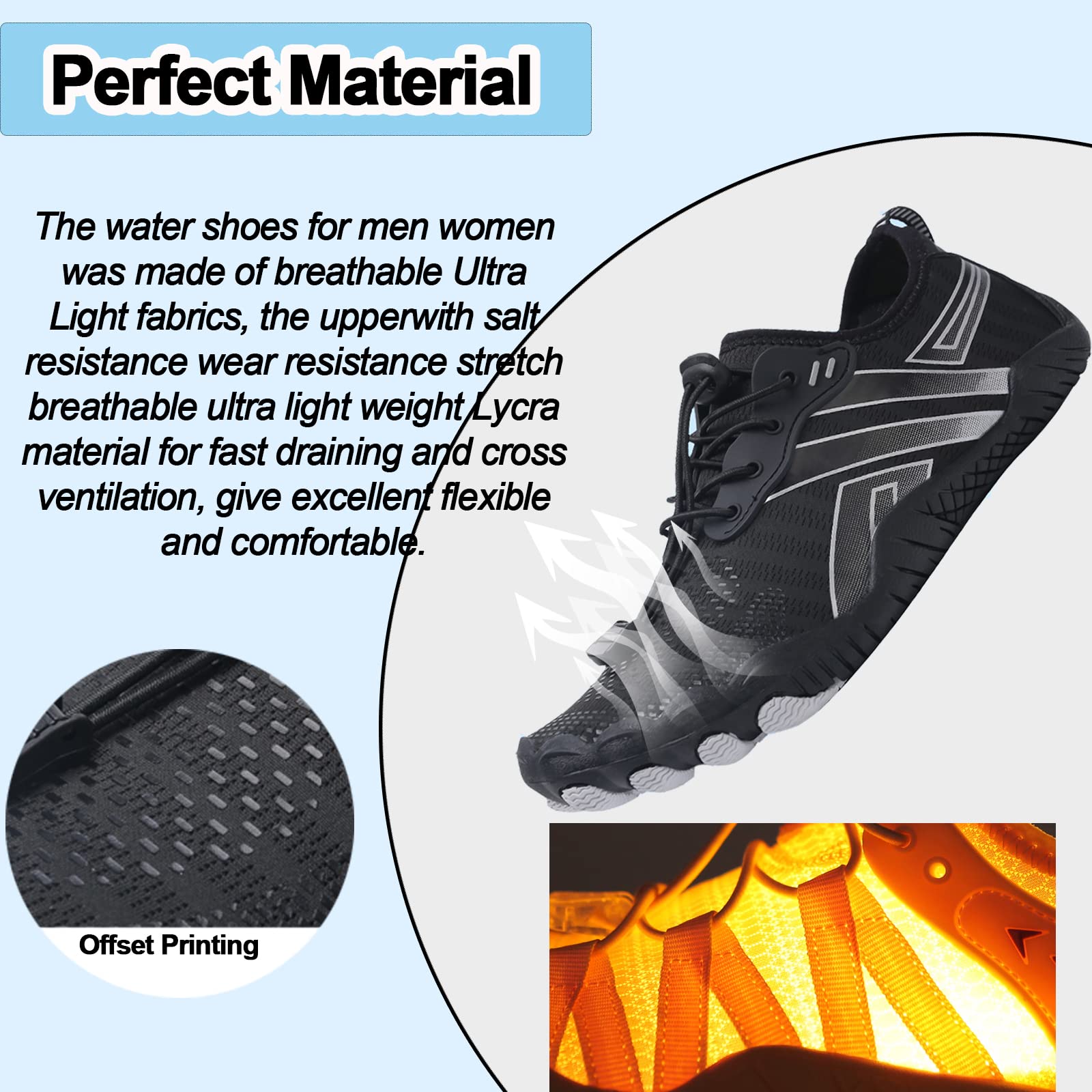**Men's & Women's Quick-Dry Water Shoes - Barefoot Beach Swim Shoes for Surfing, Diving, Pool & Aqua Activities**    **Use Cases:** Perfect for beach trips, water sports, swimming, kayaking, and outdoor adventures.