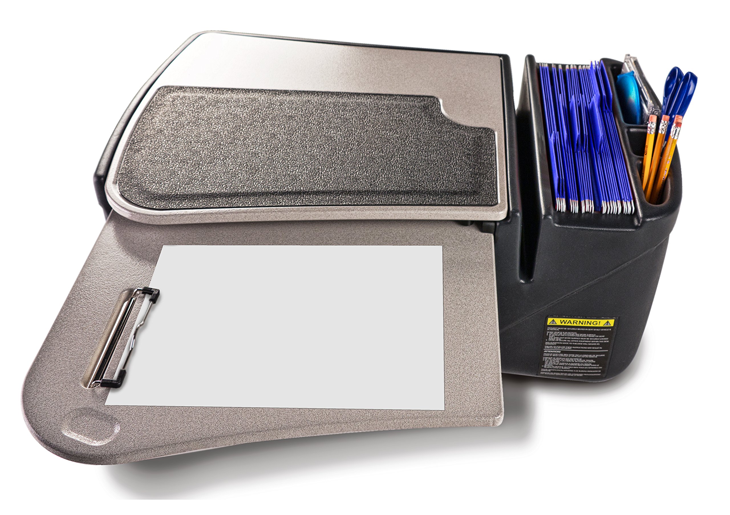 AutoExec AUE10000 GripMaster Car Desk - Grey Finish, No Inverter, Portable Laptop Workstation for Cars | Perfect for Remote Work, Business Travel & Mobile Office Setup