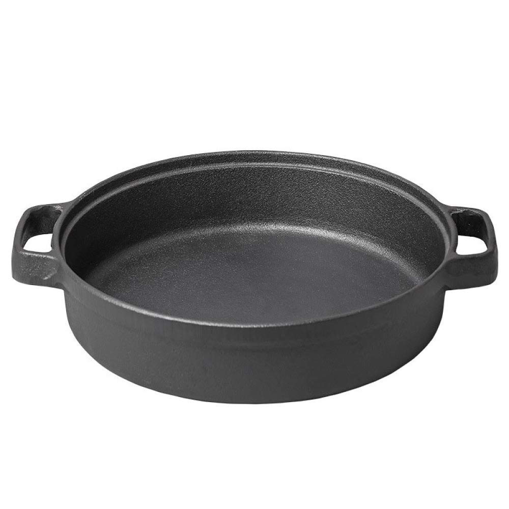 UWY 12-Inch Cast Iron Skillet - Thickened Flat Bottom Wok Pan, Pre-Seasoned & Non-Stick Surface - Uncoated Natural Iron Cookware for Stovetop, Oven & Grill Use - Perfect for Searing, Frying & Baking - Vintage Style Cast Iron Pot for Home Kitchen (30cm)