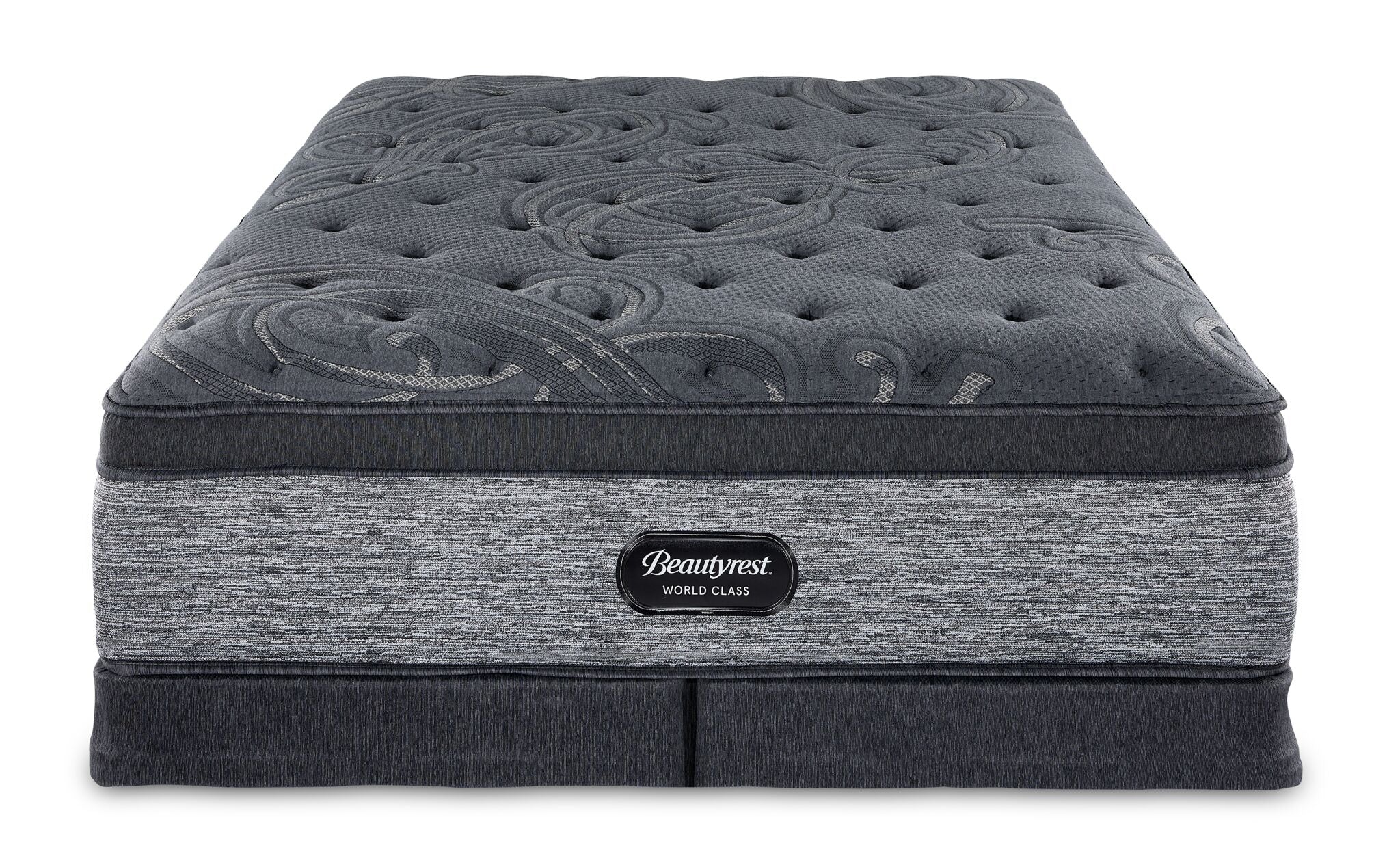 Beautyrest World Class Grandeur 2.0 Plush King Size Mattress with Low Profile Split Box Spring Set - Luxury Bedding for Master Bedroom, Guest Room & Hotel Suite