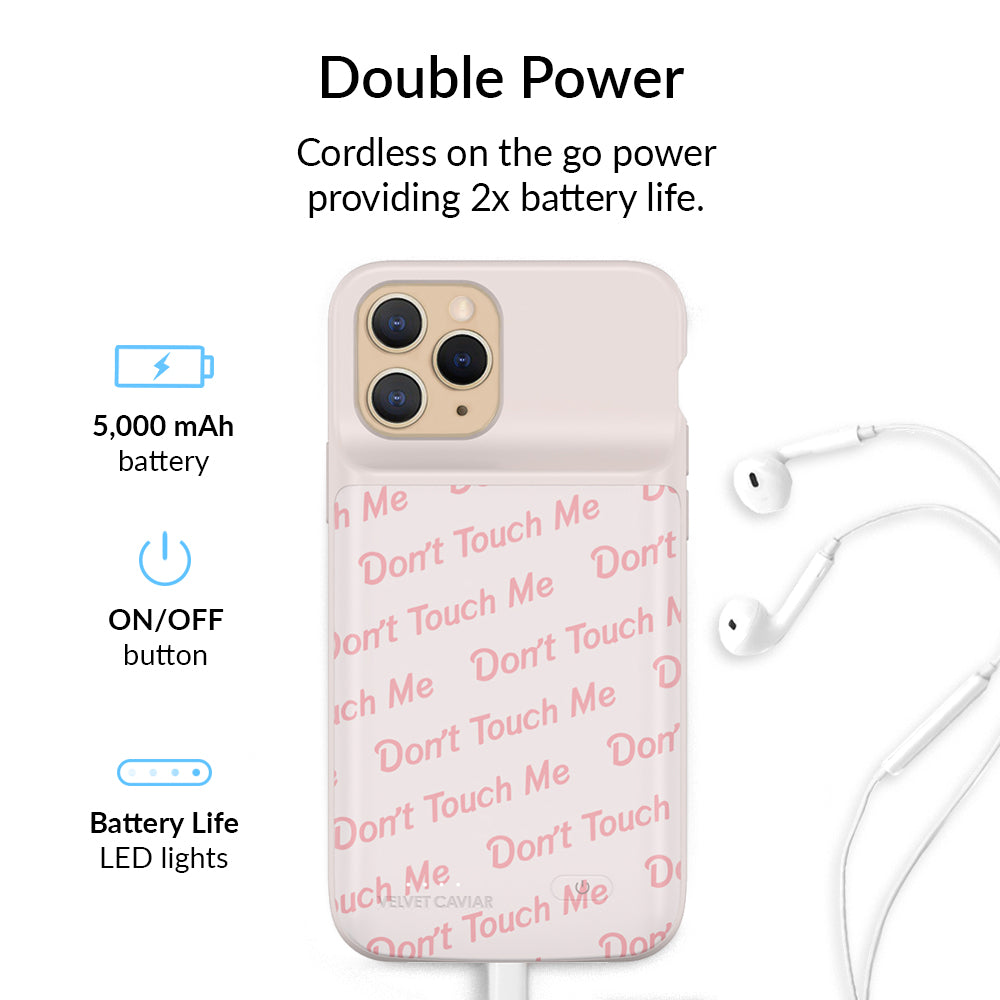 Don't Touch Me iPhone Charging Case - Shockproof Protective Cover with Built-in Battery for iPhone [Model] | Perfect for Travel, Outdoor Activities & Daily Use