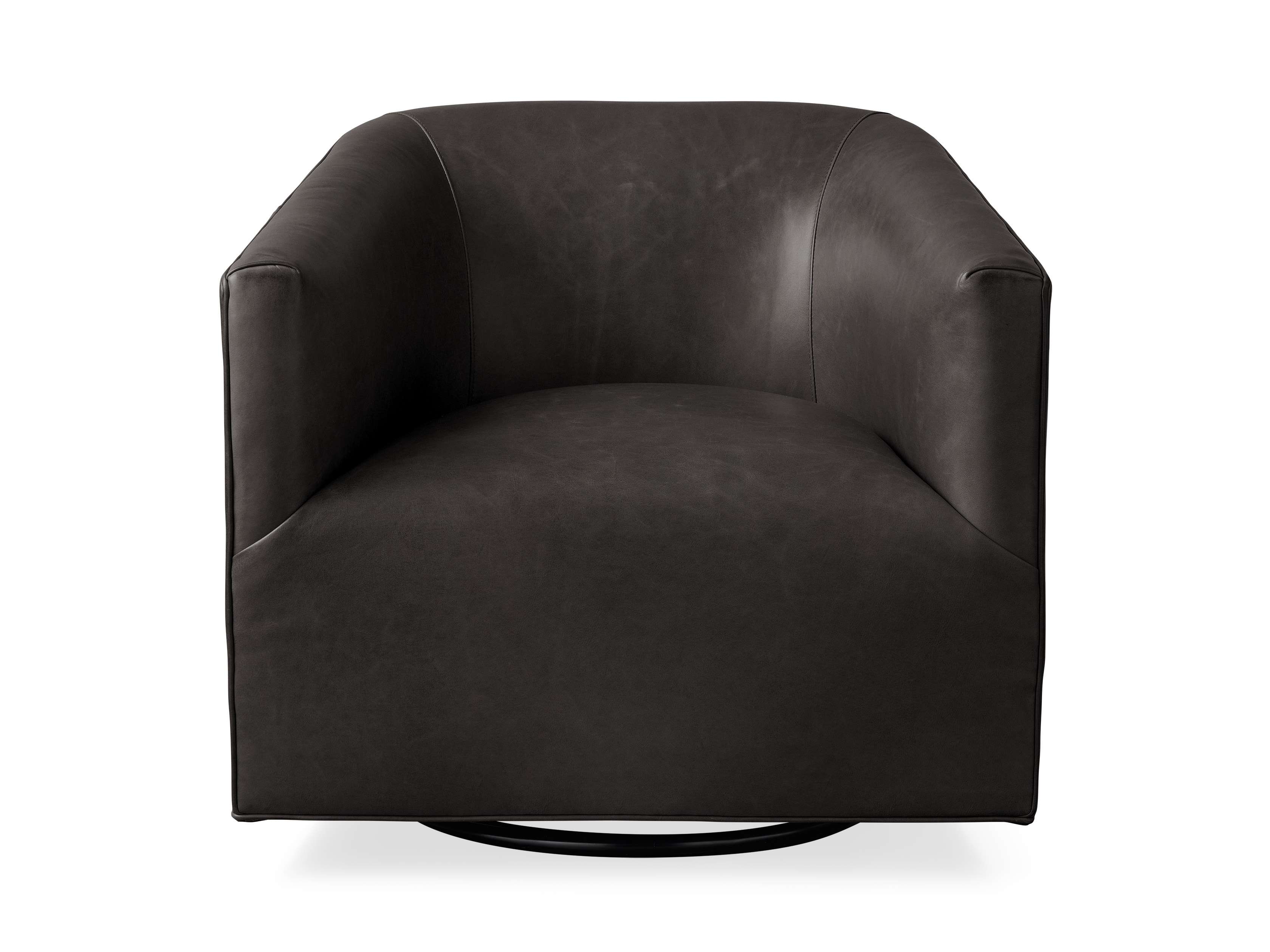 Ellison Leather Plinth Swivel Chair - Modern Office Chair with 360° Rotation, Ergonomic Design for Home & Office Workspace - Perfect for Conference Rooms, Executive Desks and Living Room Decor