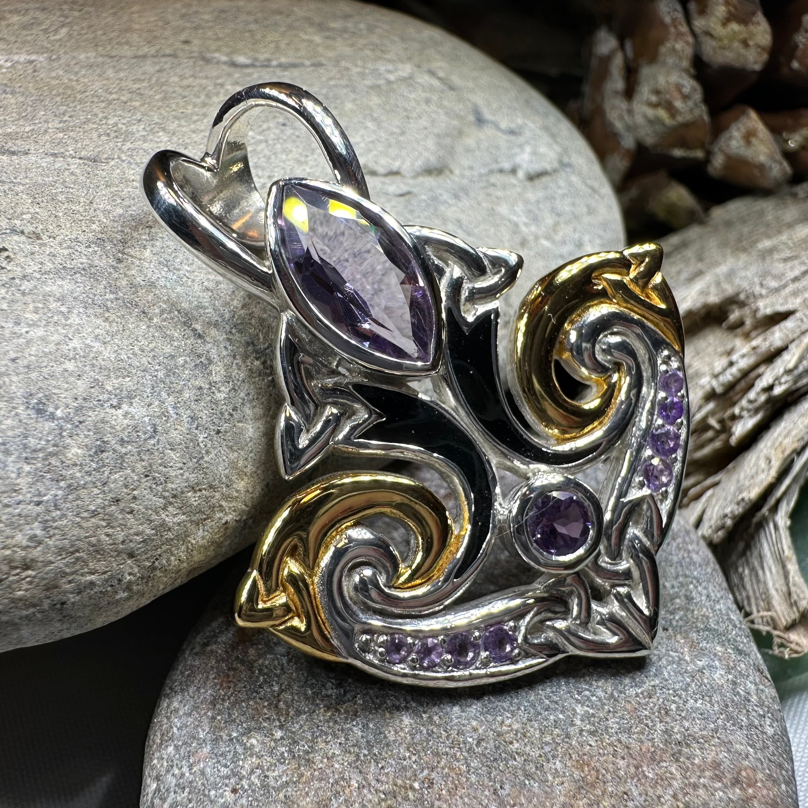 Celtic Triquetra Gemstone Necklace for Women - Sterling Silver Pendant with Birthstone Charm - Spiritual Jewelry for Protection & Good Luck - Perfect Gift for Birthday, Anniversary & Special Occasions