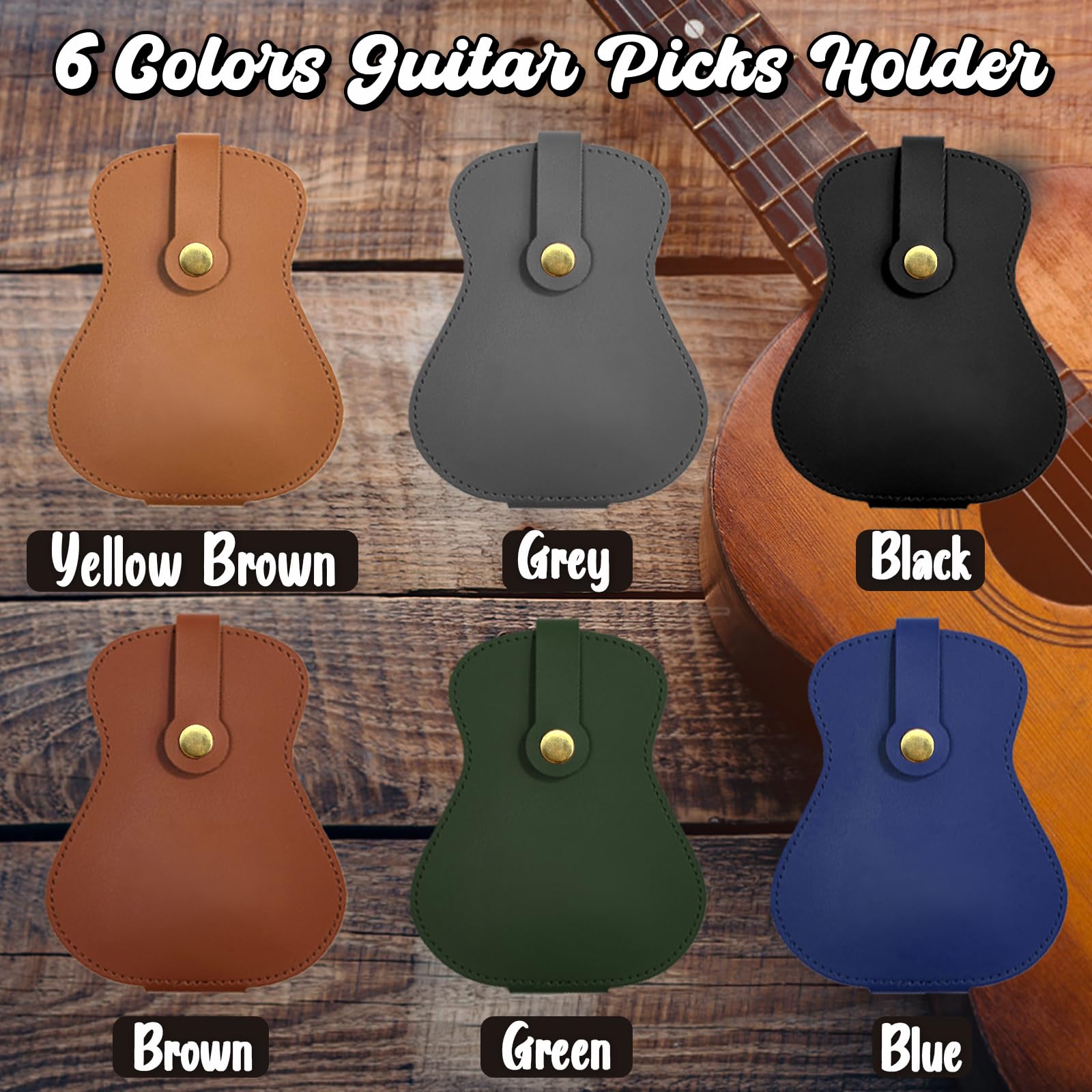 Custom Personalized Leather Guitar Pick Case Holder - Guitar Shaped Pick Storage for Musicians - Engraved Gift for Valentine's Day, Birthday & Special Occasions - Perfect for Guitarists, Bass Players & Music Lovers