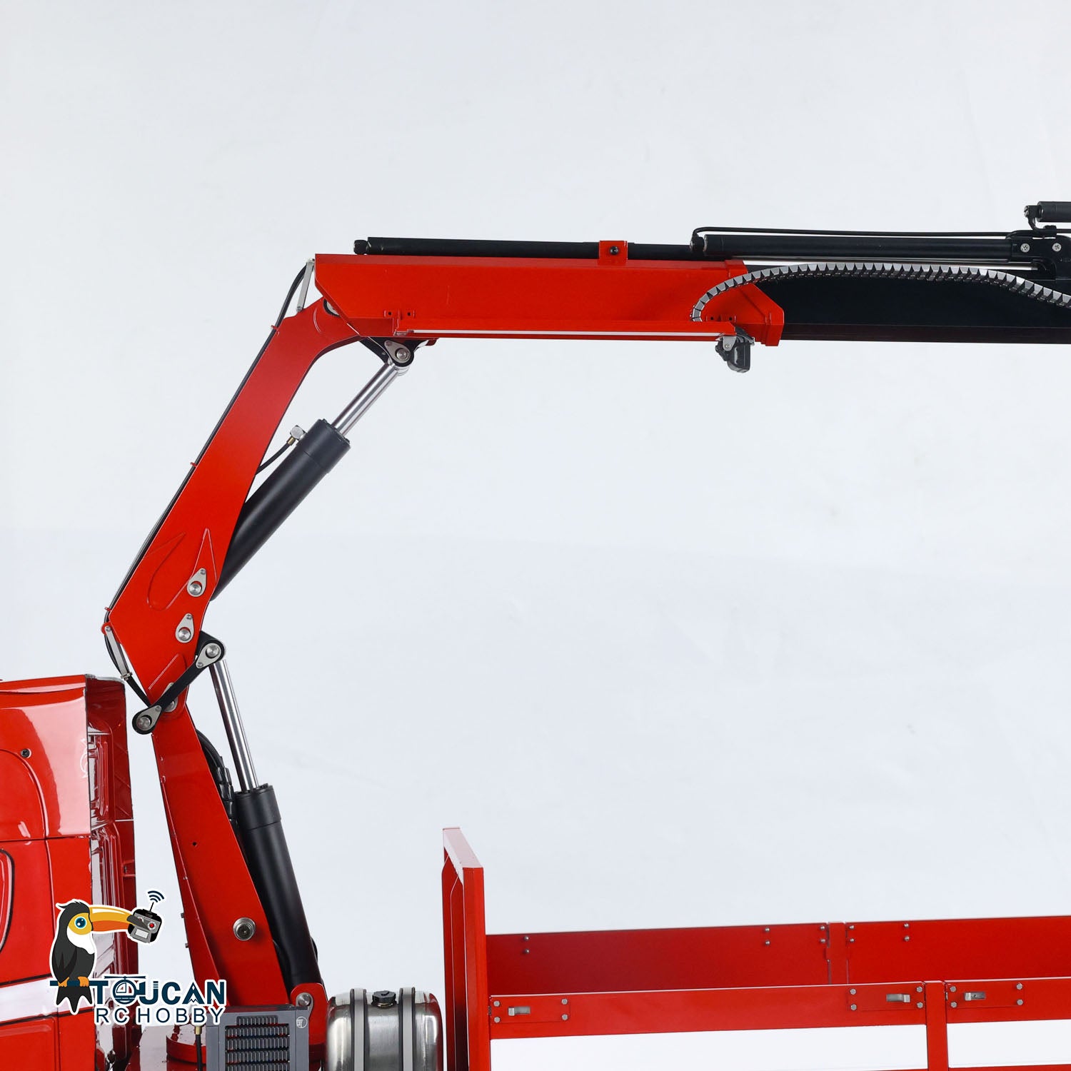 TOUCAN 1/14 Scale 8x8 Hydraulic RC Crane Tractor Truck - Electric Radio Controlled Construction Vehicle with Quick-Attach Bucket & 3-Speed Transmission - Perfect for Construction Site Play & RC Hobby Enthusiasts