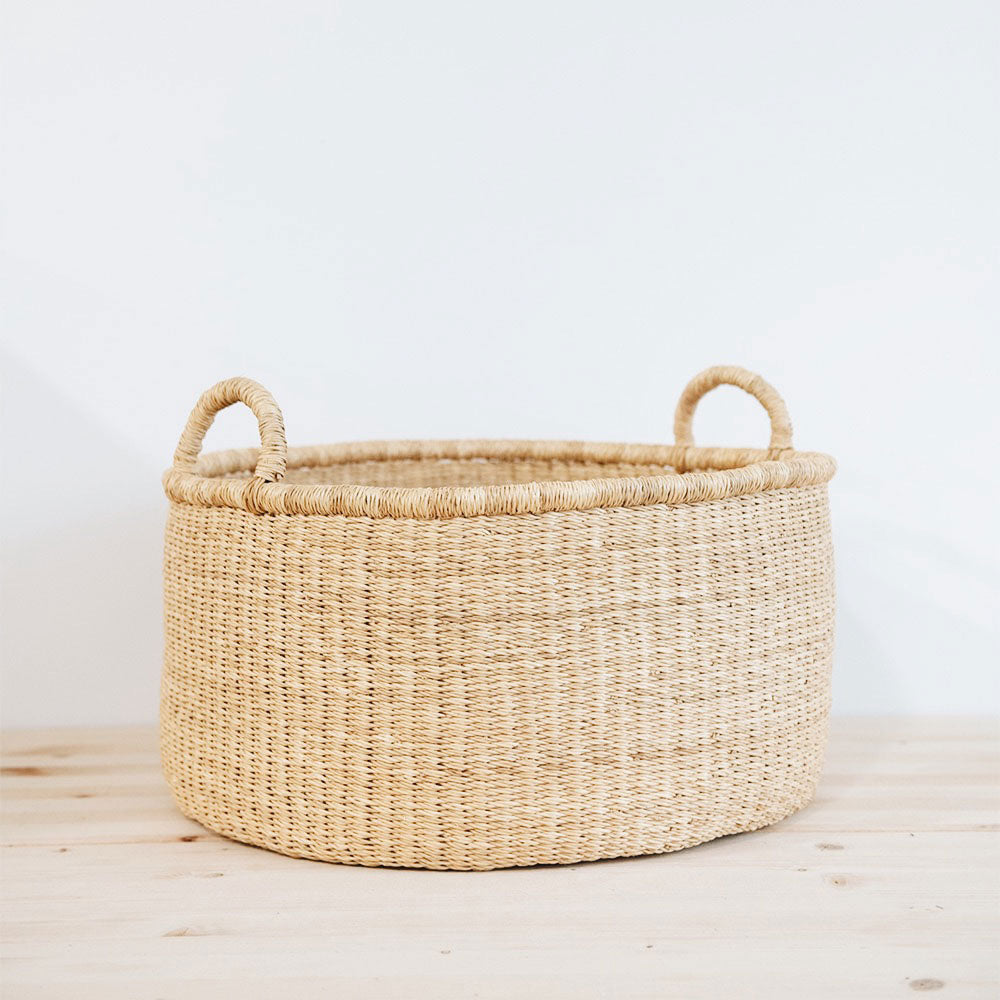 Stylish Poppy Floor Basket Medium - Handwoven Storage Basket for Home Decor, Organizing Blankets, Toys & More | Perfect for Living Room, Bedroom & Nursery