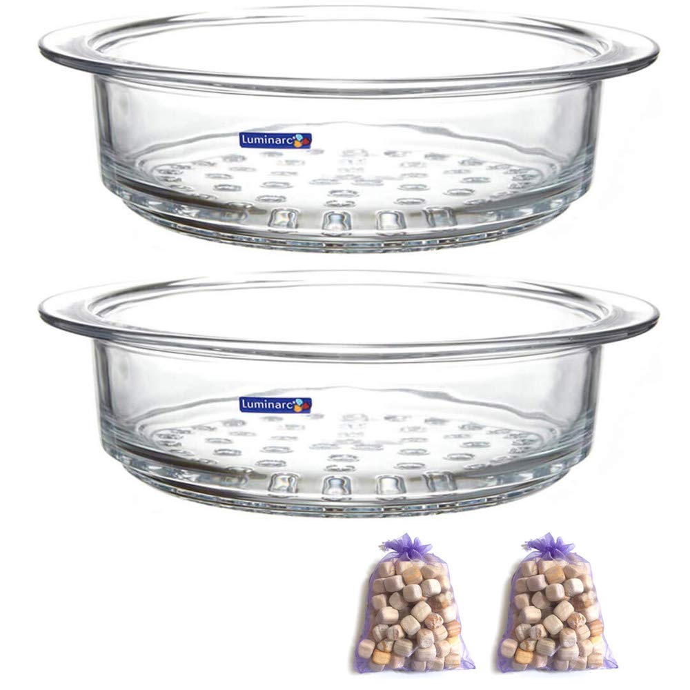 Luminarc Glass Steamer Basket - Fits 2-Quart & 3-Quart Pots - 2 Pack - Perfect for Healthy Vegetable Steaming & Dumpling Cooking
