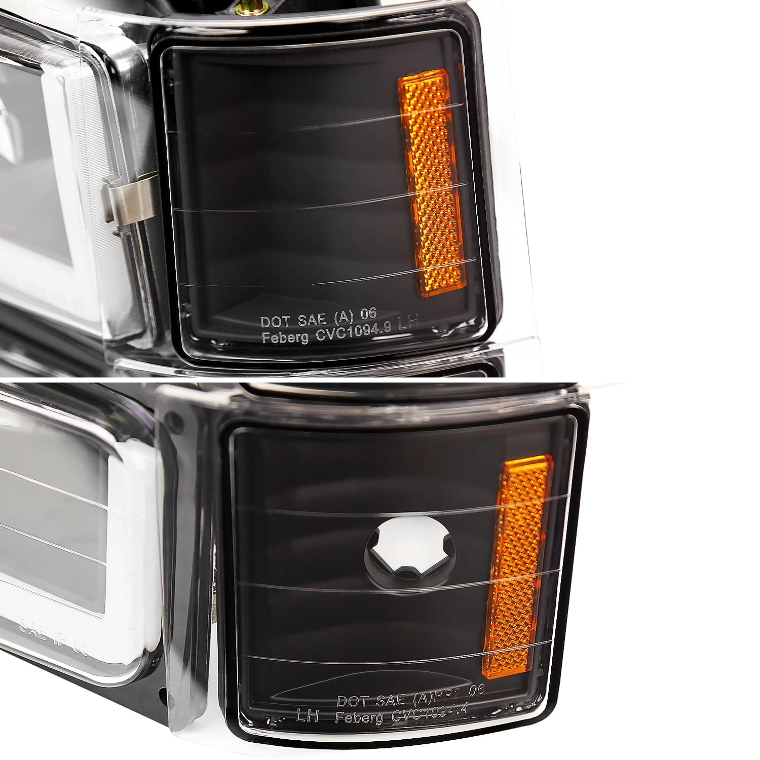 Spec-D Tuning Black LED Headlights & Bumper Lights Kit for 1994-1998 Chevy C10 C/K 1500/2500/3500 - Complete Left & Right Headlamp Assembly with Corner Lights | Perfect for Night Driving & Truck Customization