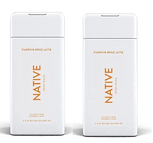 **Natural Sulfate-Free Body Wash - Pumpkin Spice Latte Scented Native Body Wash for Sensitive Skin (2 Pack) | Hydrating & Gentle for Daily Shower & Spa Relaxation**