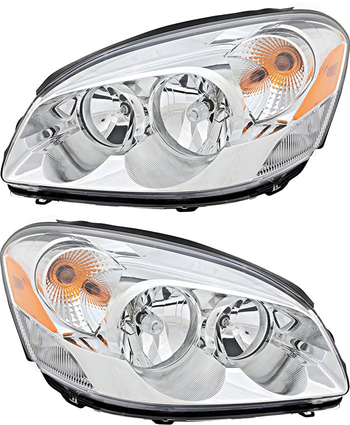 2006-2011 Buick Lucerne Halogen Headlight Assembly Pair - Driver & Passenger Side Replacement Lamps - Perfect for Night Driving & Enhanced Visibility