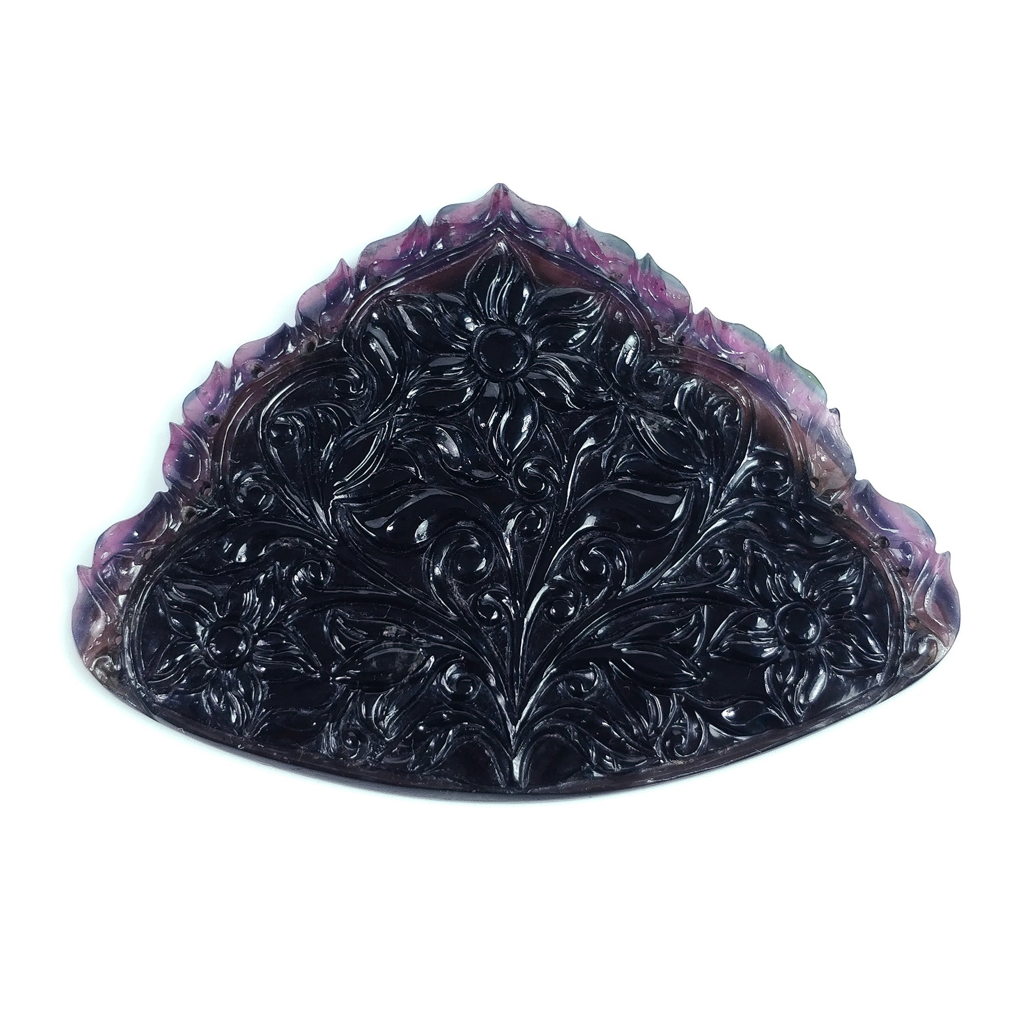 151.00cts Natural Untreated Pink Tourmaline Hand Carved Flower Gemstone - Rare Watermelon Tourmaline Carving 80x59mm (Video Included) | Perfect for Jewelry Making, Crystal Collection & Spiritual Healing