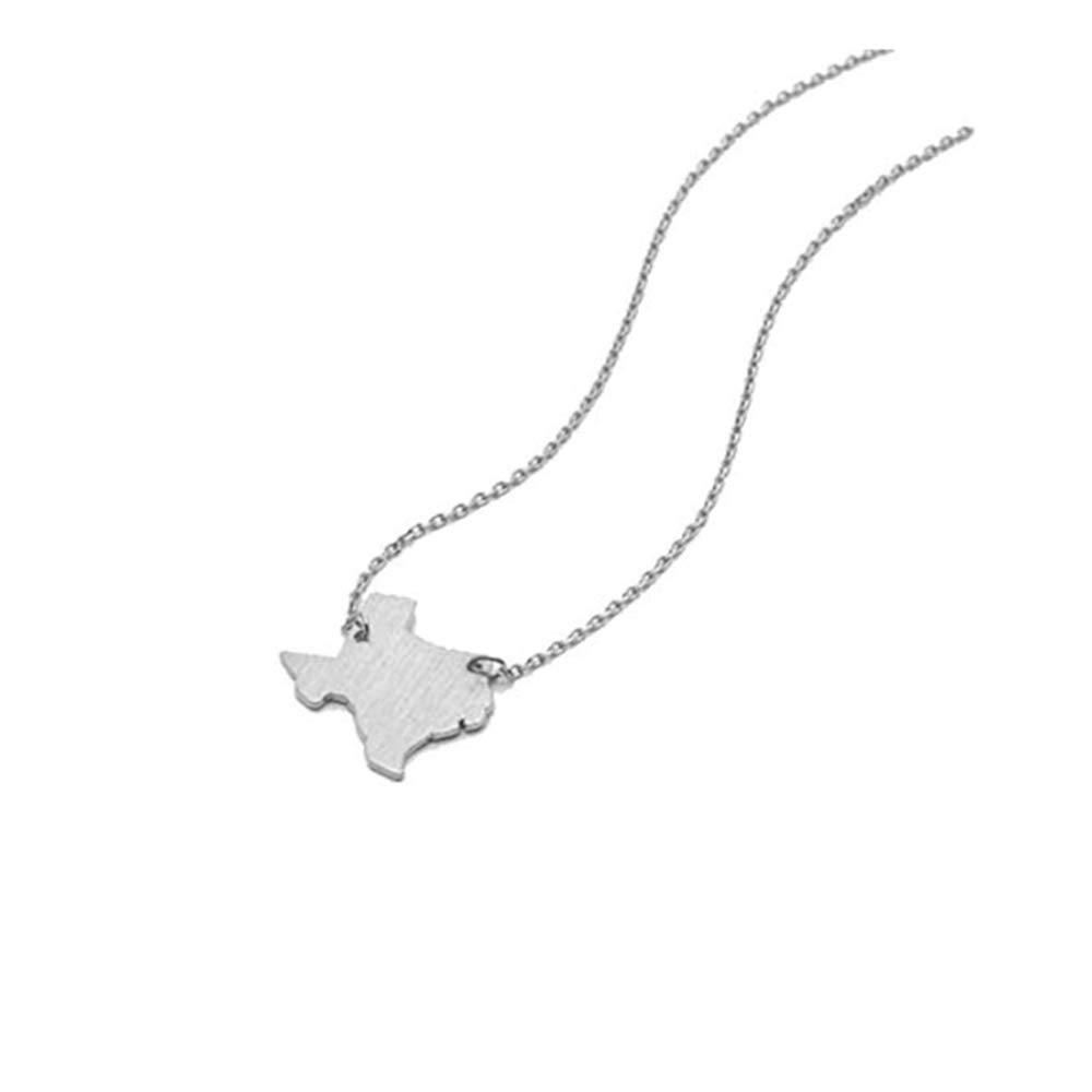 YINLIN Texas State Map Charm Necklace - Dainty Alloy Pendant Jewelry for Women, Perfect Gift for Texans & Travel Lovers
