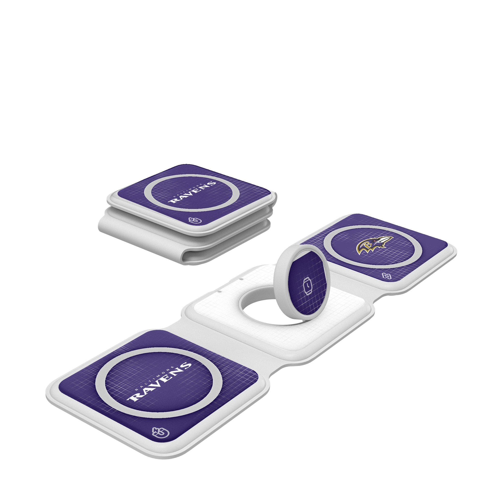 Baltimore Ravens 3-in-1 Foldable Wireless Charger - Fast Charging Station for iPhone, Android & AirPods - Perfect for Home, Office & Travel