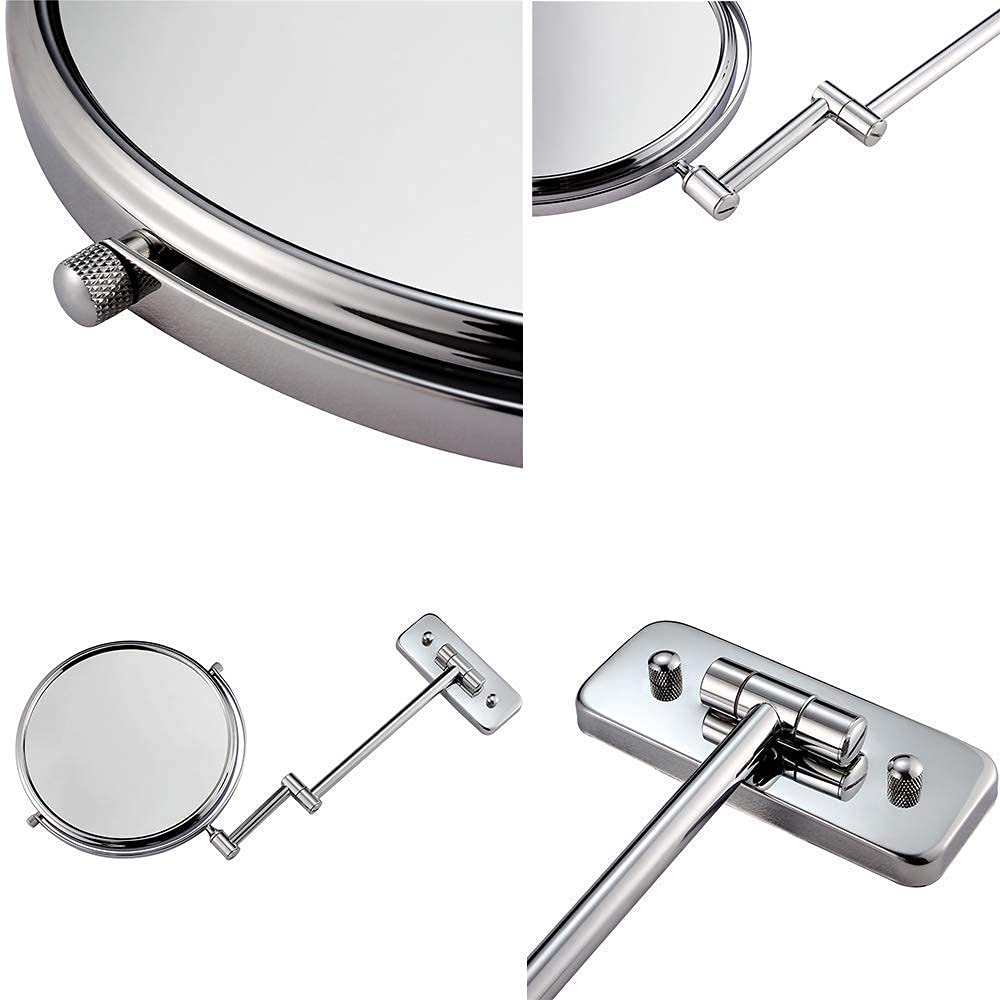 Wall Mounted Adjustable Double-Sided Magnifying Bathroom Mirror for Shaving & Makeup | Rustproof & Shatterproof Design | Perfect for Vanity, Cosmetic Application & Grooming