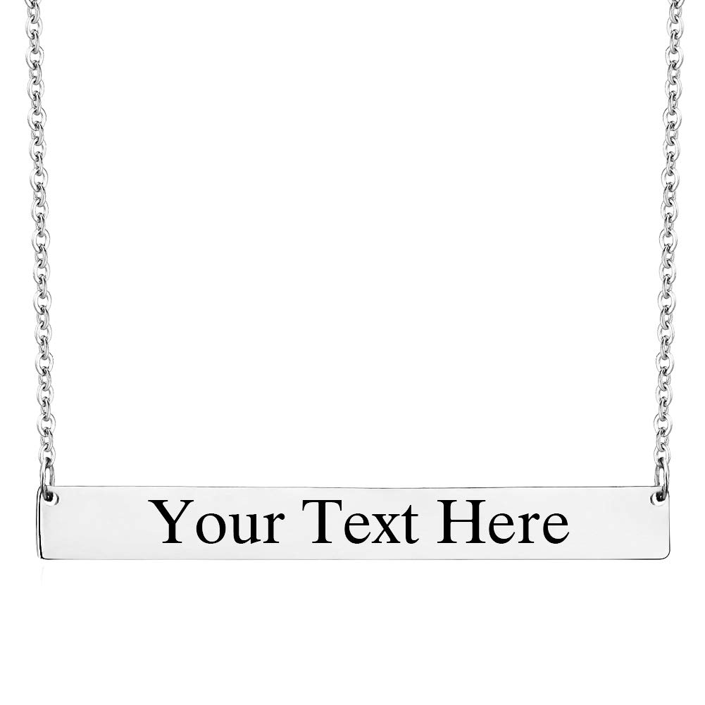 18K Gold Plated Engravable Name Bar Necklace - Personalized Lazycat Pendant Jewelry for Women | Gift for Birthday, Anniversary & Special Occasions | Everyday Wear & Formal Events
