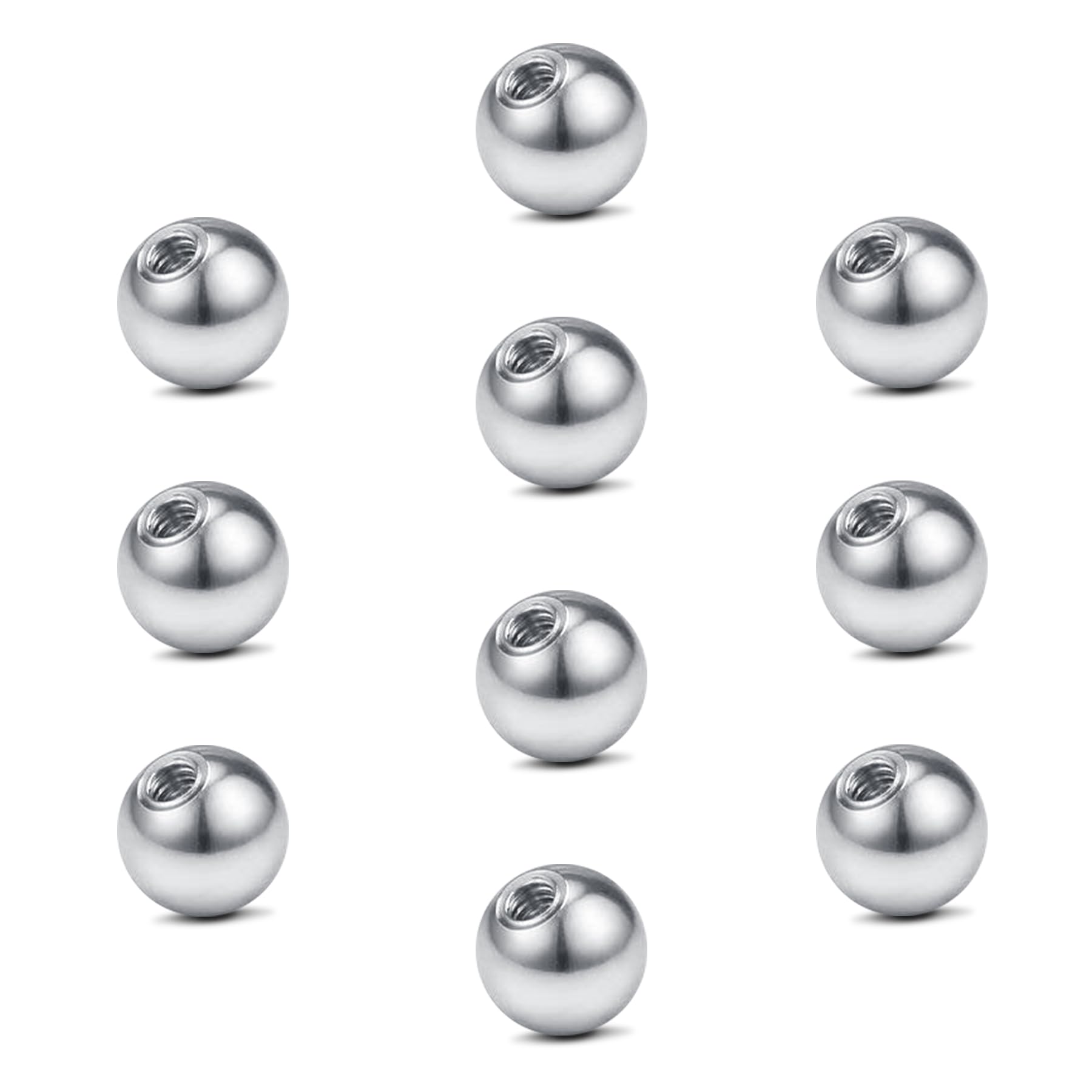 VCMART 16G 3mm & 14G 5mm Externally Threaded Body Jewelry Balls - Replacement Piercing Balls for Nipple, Industrial, Tongue, Belly, Nose, Lip & Ear Barbells - Perfect for Body Piercing Enthusiasts & Professional Piercers