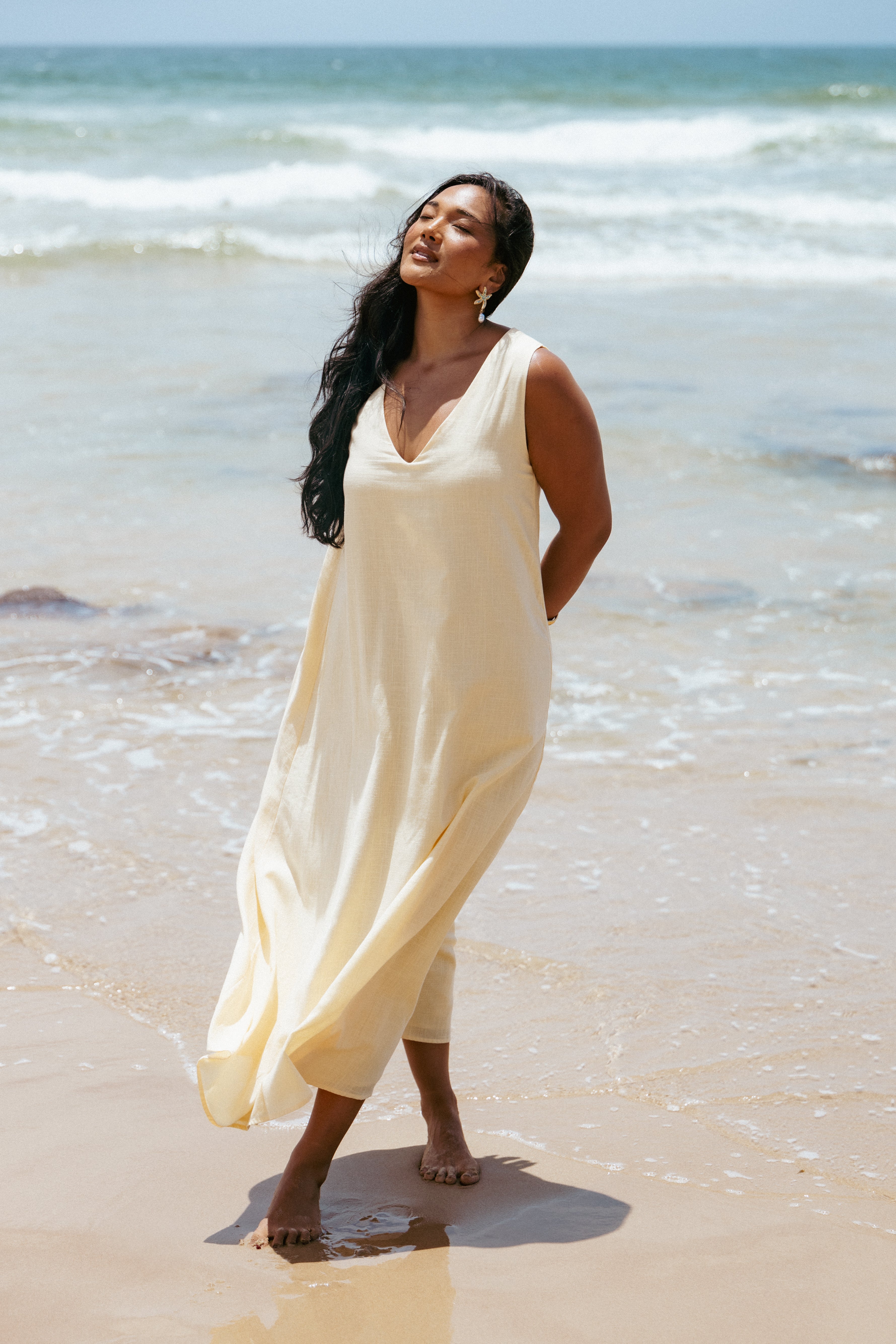 Lía Maxi Dress - Flowy Summer Dress with Lemon Print | Perfect for Beach, Vacation & Casual Outings
