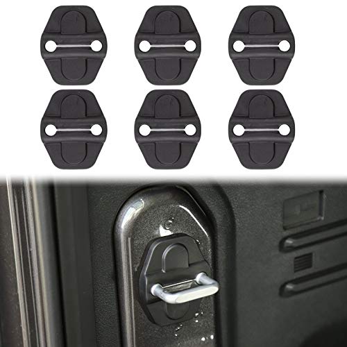 Jeep Wrangler JL JLU & Gladiator JT Door Lock Cover Buckle Trim - ABS Exterior Accessories (6-Pack) - Compatible with 2018-2021 Jeep Models - Perfect for Off-Roading & Customization