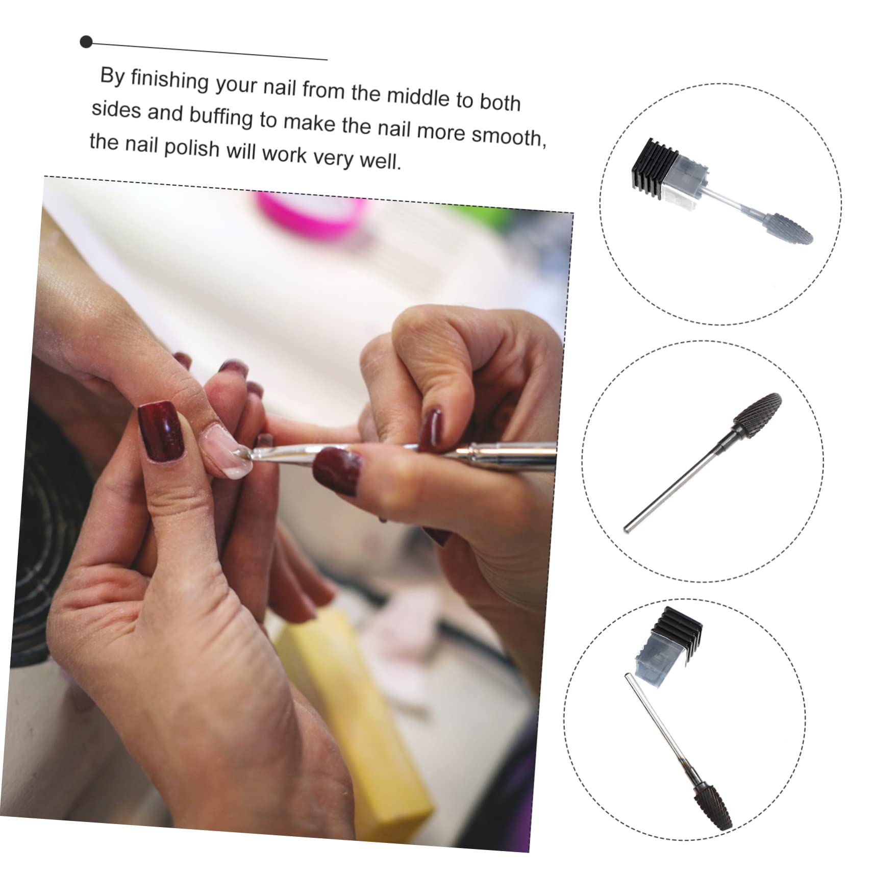 FOMIYES Professional Black Tungsten Carbide Nail Drill Bits - Salon-Grade Manicure & Pedicure Sanding Tools for Nail Art, Acrylics & Gel Polish - Perfect for Home Use & Professional Nail Salons