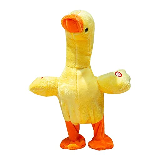JRBB Interactive Talking Duck Plush Toy - Singing, Walking, Repeating Voice with Glowing Light | Electric Musical Duck Toy for Kids | Perfect Gift for Birthdays, Christmas & Playtime Fun (Battery Operated)