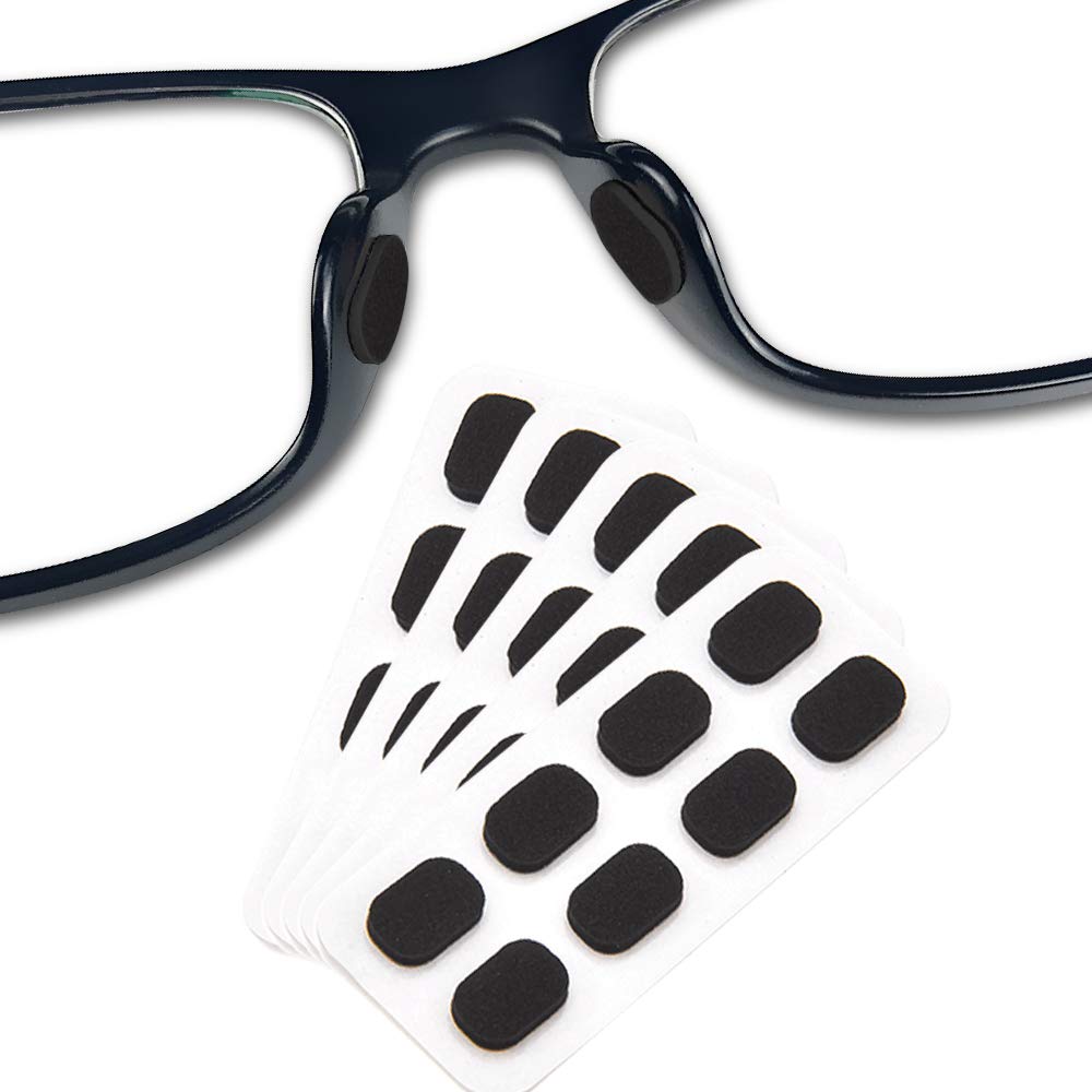 20 Pairs Soft Foam Nose Pads for Glasses - Anti-Slip Self-Adhesive Eyeglass Nose Pads (Black, 1.5mm) - Comfortable Replacement Pads for Reading, Computer & Sunglasses - Perfect for All-Day Wear at Work or Outdoor Activities