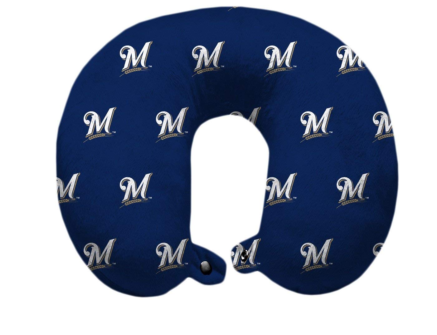 MLB Milwaukee Brewers Travel Pillow - Soft & Supportive Neck Pillow for Baseball Fans - Perfect for Airplane, Car & Stadium Use