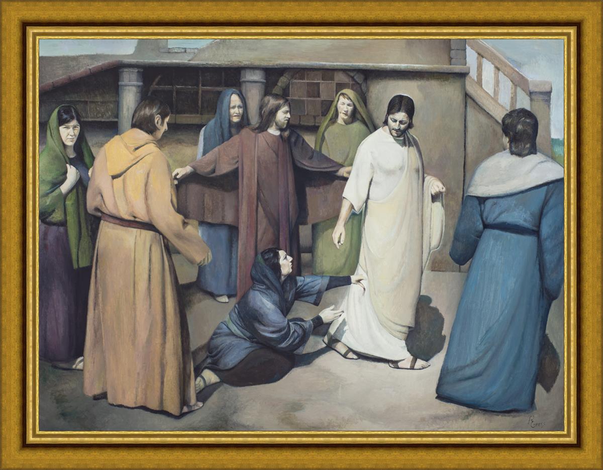 Large Wall Art 'And Touched His Garment' - Biblical Canvas Print for Home Decor, Church & Office - Inspirational Christian Artwork for Living Room, Bedroom & Worship Spaces