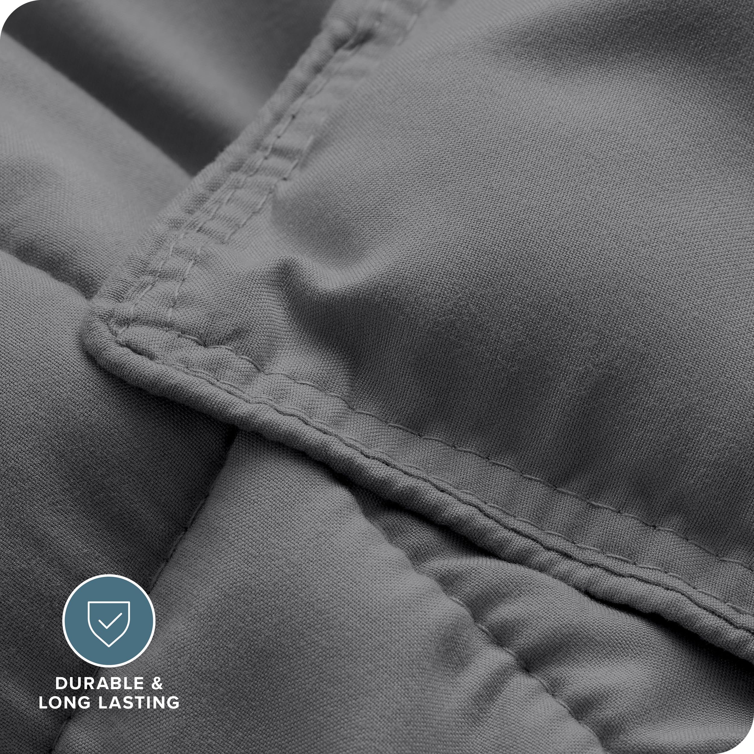 Bare Home Oversized King Comforter Set - Ultra-Soft Goose Down Alternative - Premium 1800 Series All Season Warmth - Grey - Perfect for Master Bedroom, Guest Room & Cozy Winter Nights